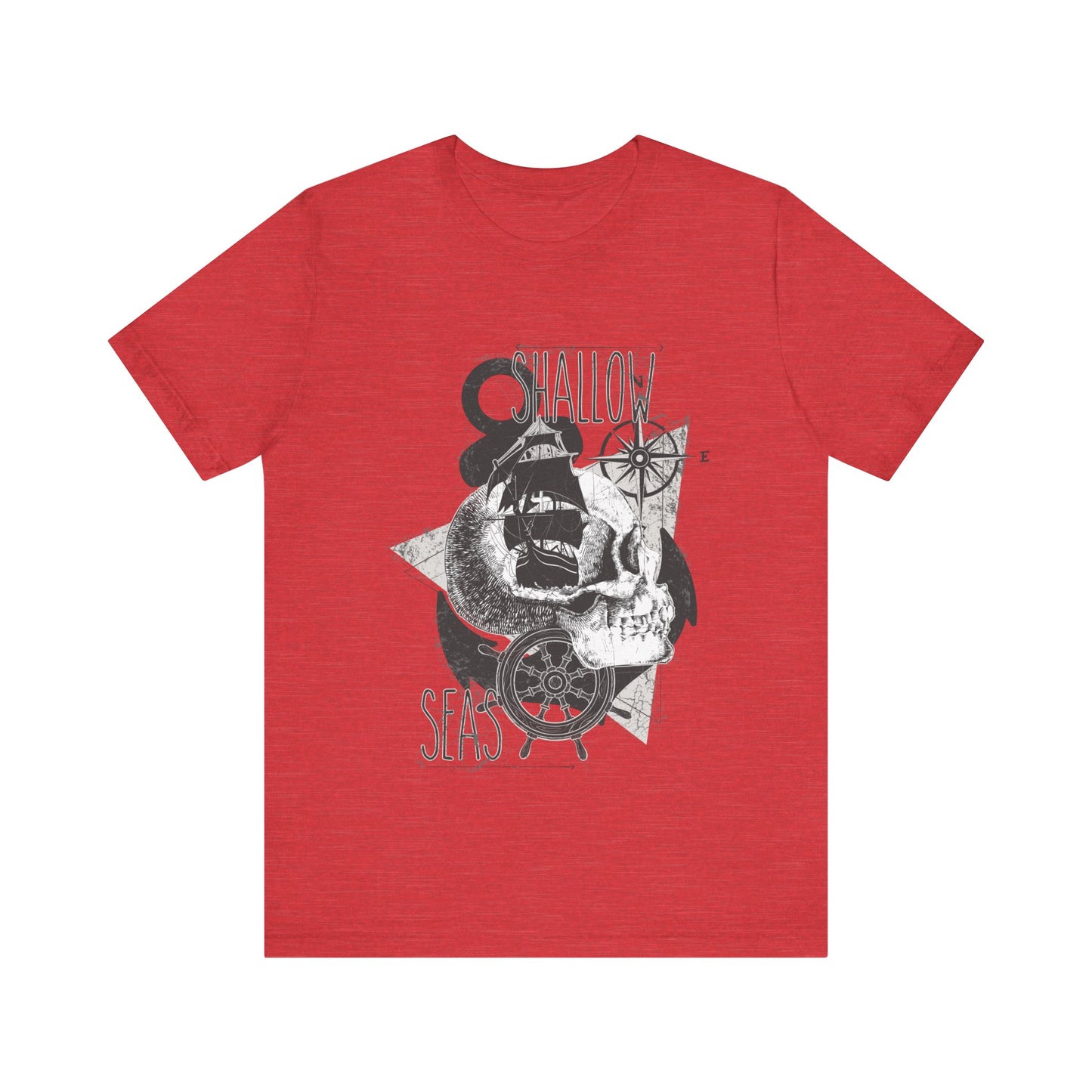Shallow Seas T-shirt, Sea T-shirt, Nautical Shirt, Skull Shirt, T-shirt with Compass, Sea Shirt, Travel T-Shirt, Outdoors Shirt