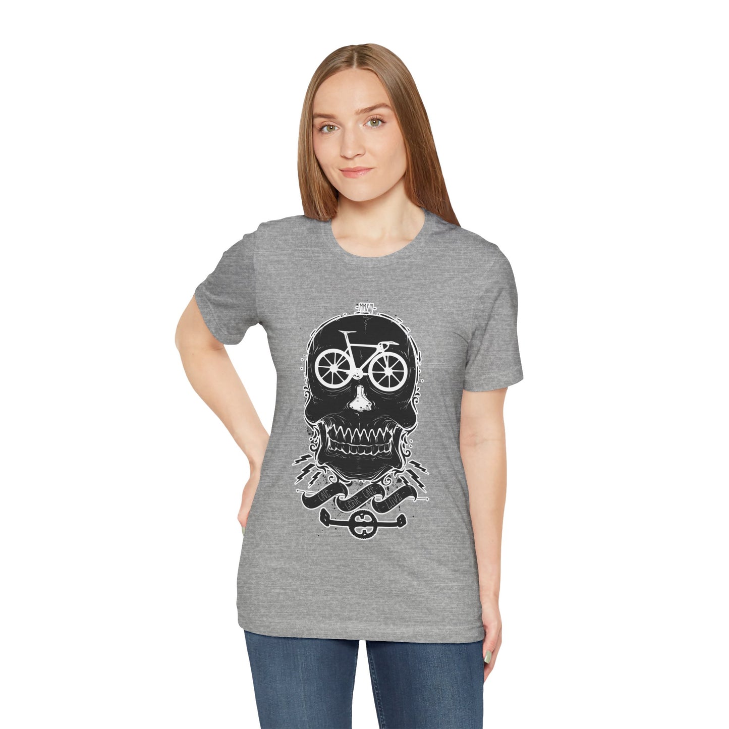 Bicycle Love T-shirt, Skull T-shirt, Shirt with Skull, Skull Head T-shirt, T-shirt with Bicycle, Horror Shirt, Humor T-Shirt