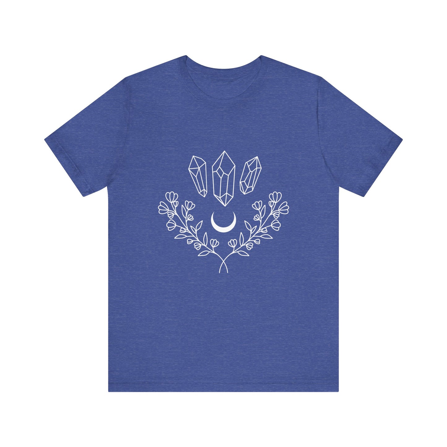 Crystal Floral T-shirt, Mystical Shirt, Boho T-shirt, Inspirational T-shirt, Bohemian T-shirt, Moon and Stars T-Shirt, Gift for Her