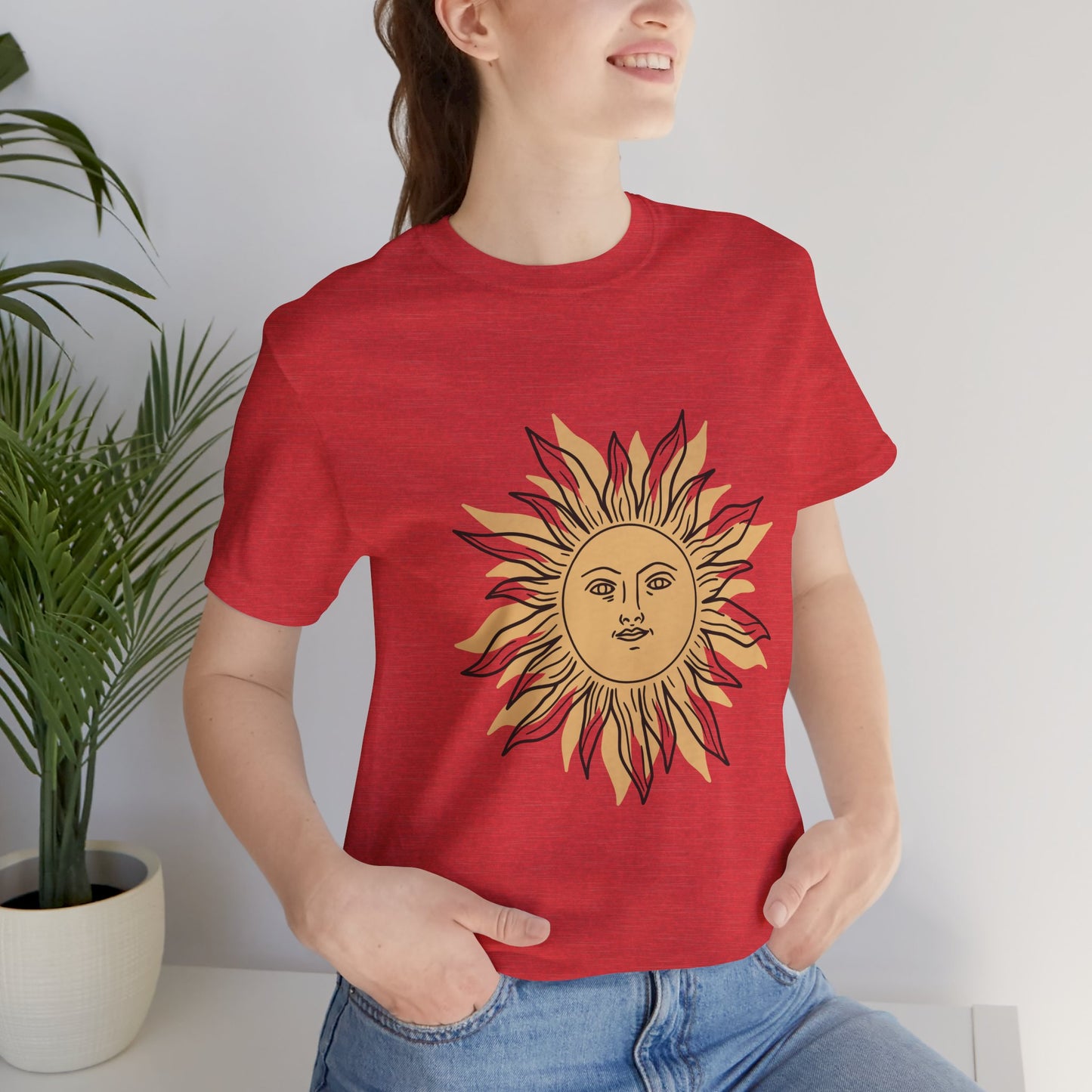 Sun Face T-shirt, Mystical Shirt, Boho T-shirt, Solar T-shirt, Moon and Stars T-Shirt, Bohemian T-shirt, Astrologic Shirt, Gift for Her