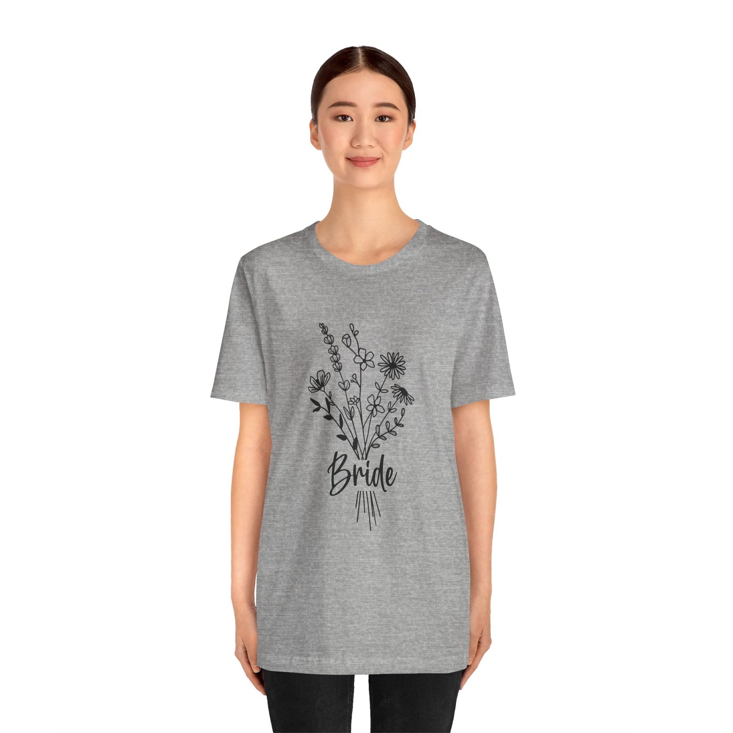 Bride T-shirt, Wedding Shirt, Wildflower Bouquet Floral Shirt, Bride Tee, Bachelorette Shirt, Gift Shirt for Bride, Bridal Shower Shirt