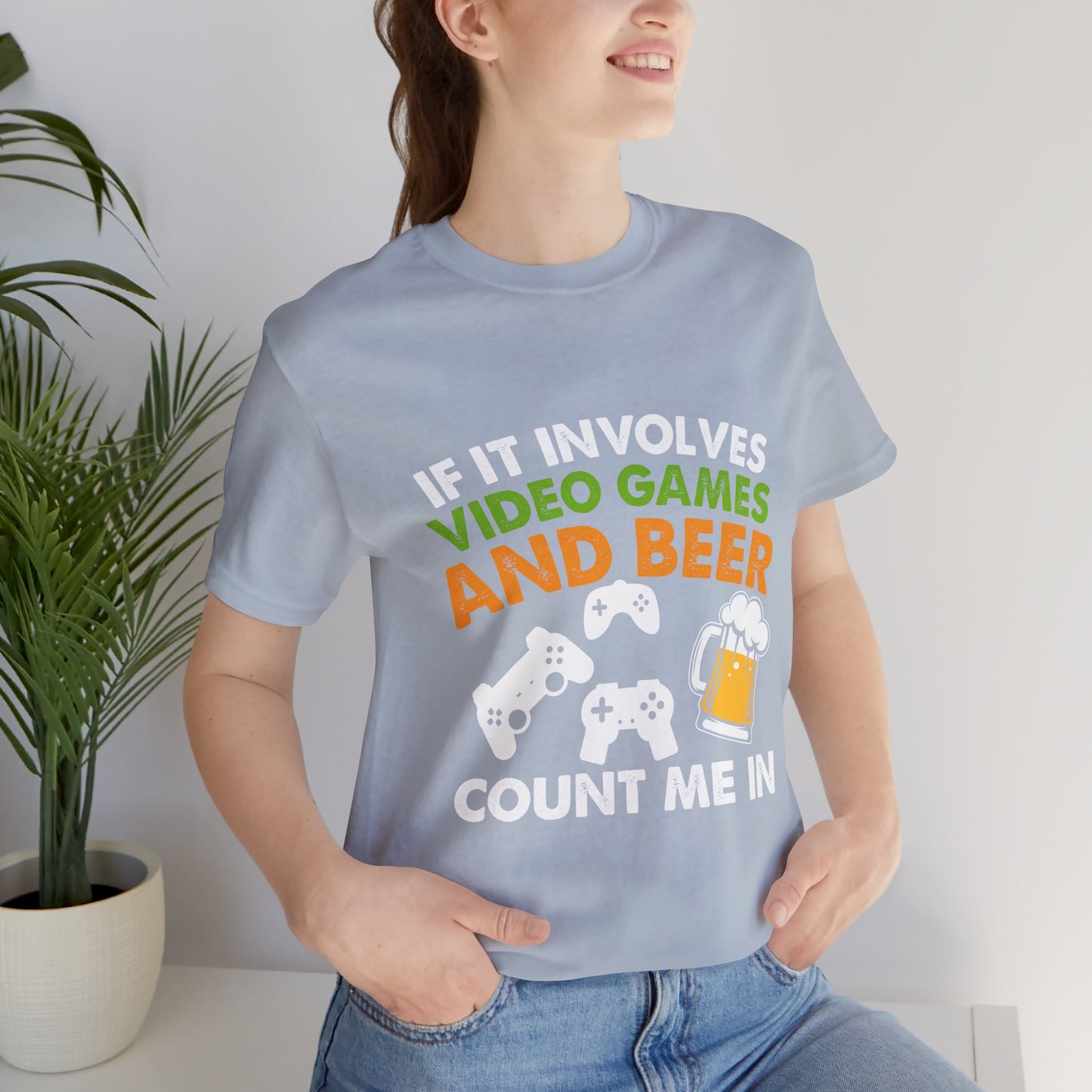 Video Games T-shirt, Gaming Shirt, Video Games and Beer Shirt, T-shirt for Gamers, Funny Gamer Shirts, Gift for Him, Funny Gaming Tee