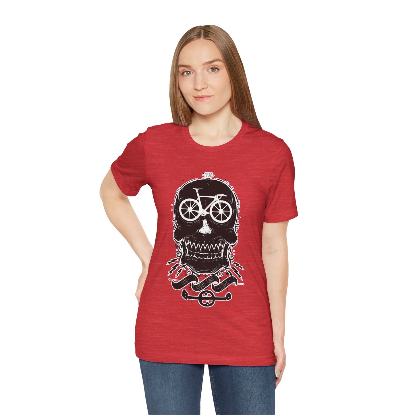 Bicycle Love T-shirt, Skull T-shirt, Shirt with Skull, Skull Head T-shirt, T-shirt with Bicycle, Horror Shirt, Humor T-Shirt