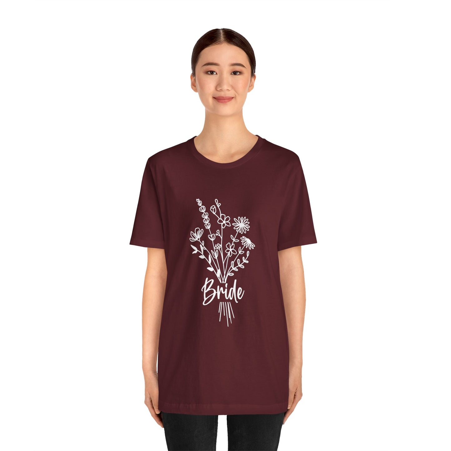 Bride T-shirt, Wedding Shirt, Wildflower Bouquet Floral Shirt, Bride Tee, Bachelorette Shirt, Gift Shirt for Bride, Bridal Shower Shirt