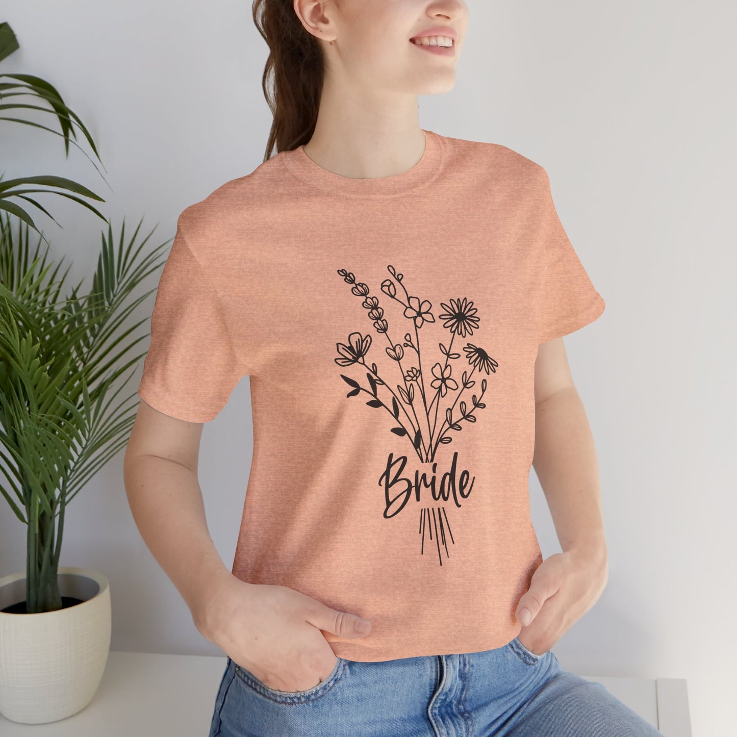 Bride T-shirt, Wedding Shirt, Wildflower Bouquet Floral Shirt, Bride Tee, Bachelorette Shirt, Gift Shirt for Bride, Bridal Shower Shirt