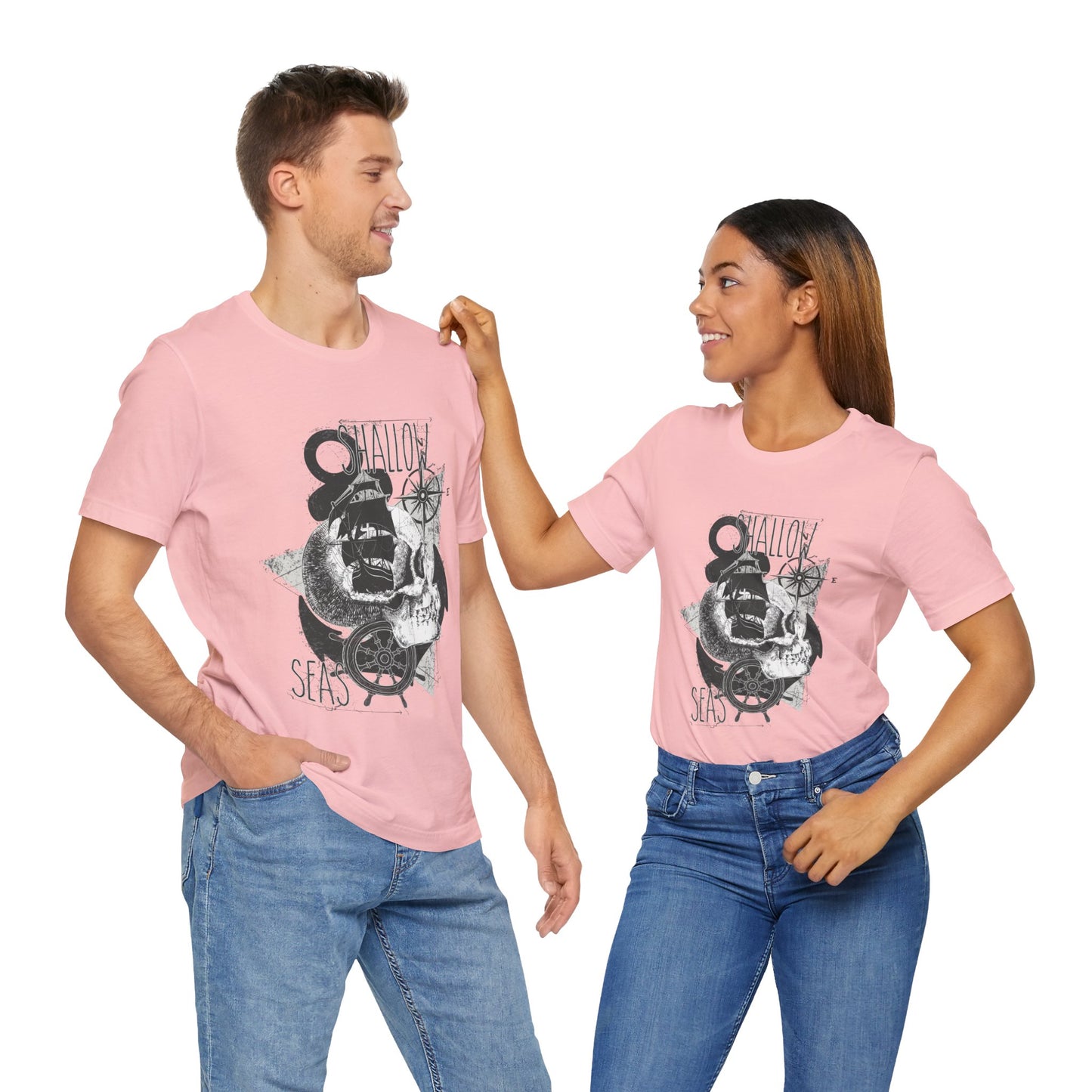 Shallow Seas T-shirt, Sea T-shirt, Nautical Shirt, Skull Shirt, T-shirt with Compass, Sea Shirt, Travel T-Shirt, Outdoors Shirt