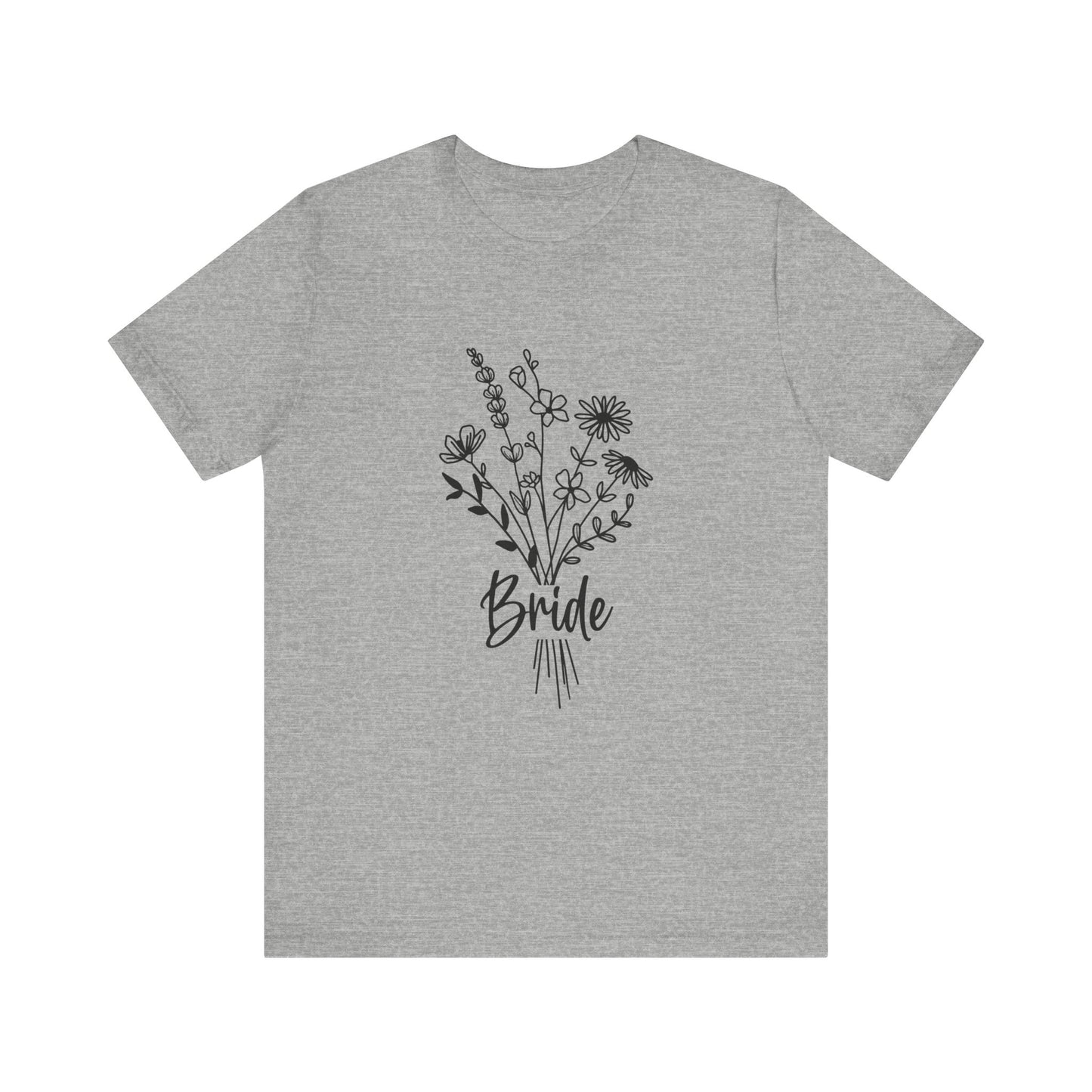 Bride T-shirt, Wedding Shirt, Wildflower Bouquet Floral Shirt, Bride Tee, Bachelorette Shirt, Gift Shirt for Bride, Bridal Shower Shirt