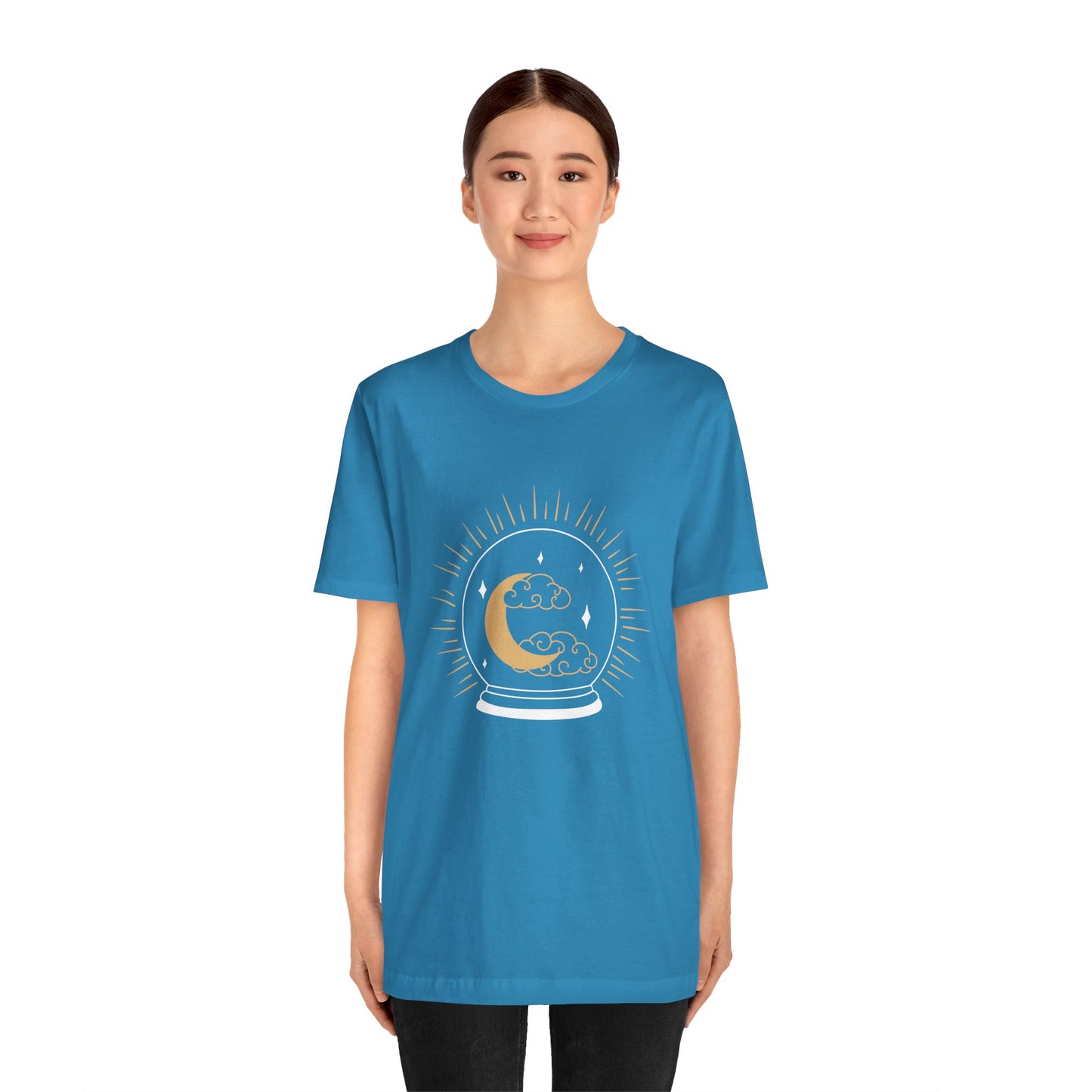 Celestial Crystal Ball T-shirt, Boho T-shirt, Inspirational T-shirt, Bohemian T-shirt, Moon and Stars T-Shirt, Gift Travel Shirt
