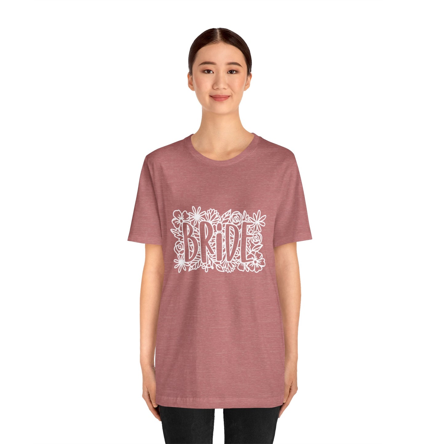 Floral Bride T-shirt, Bride Flowers Shirt, Wedding Shirt, Bride Tee, Bridal Shower Shirt, Gift Shirt for Bride, Bachelorette Party Shirt