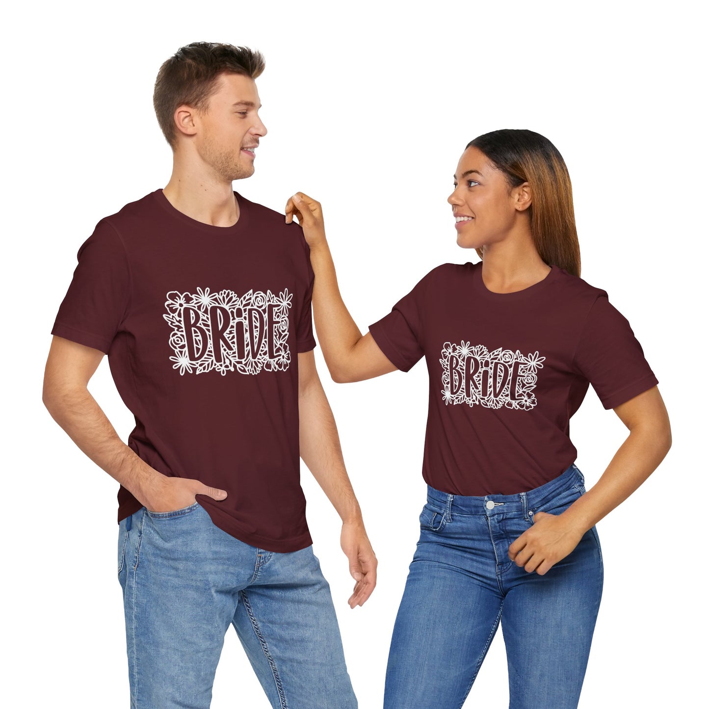 Floral Bride T-shirt, Bride Flowers Shirt, Wedding Shirt, Bride Tee, Bridal Shower Shirt, Gift Shirt for Bride, Bachelorette Party Shirt