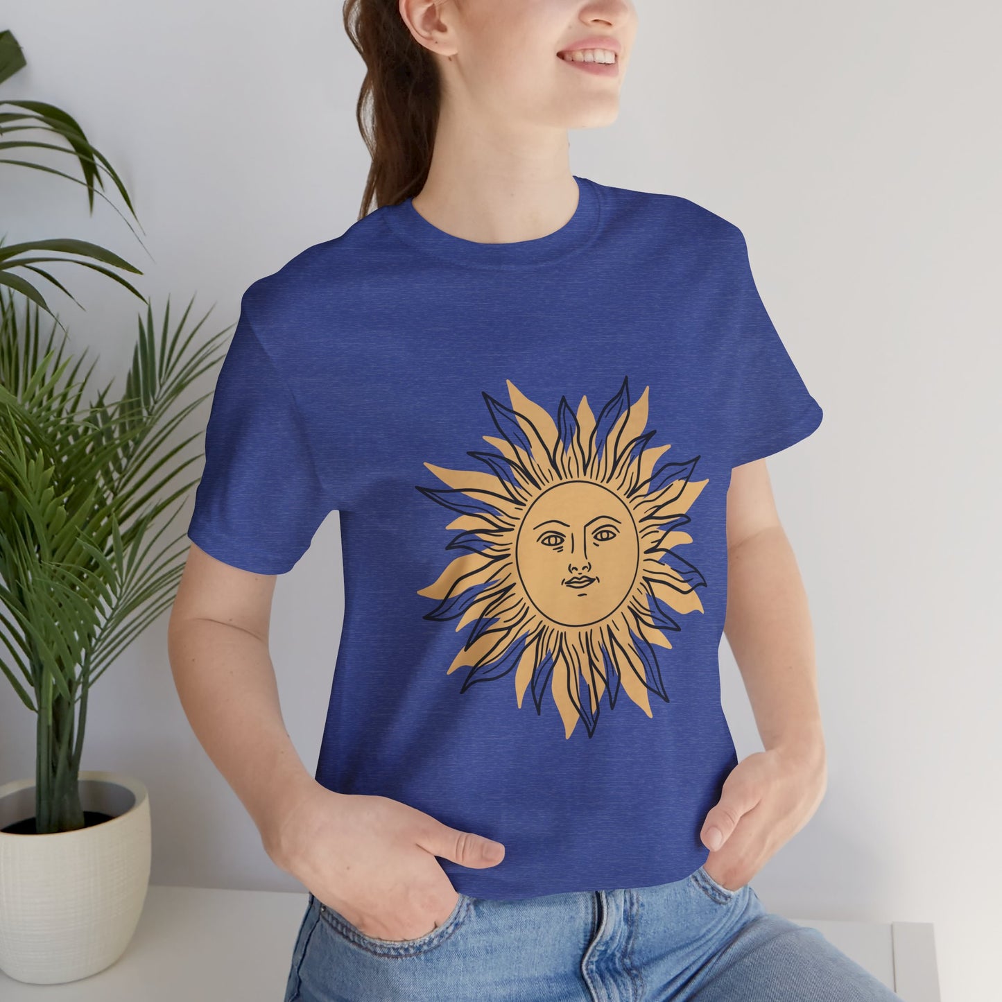 Sun Face T-shirt, Mystical Shirt, Boho T-shirt, Solar T-shirt, Moon and Stars T-Shirt, Bohemian T-shirt, Astrologic Shirt, Gift for Her