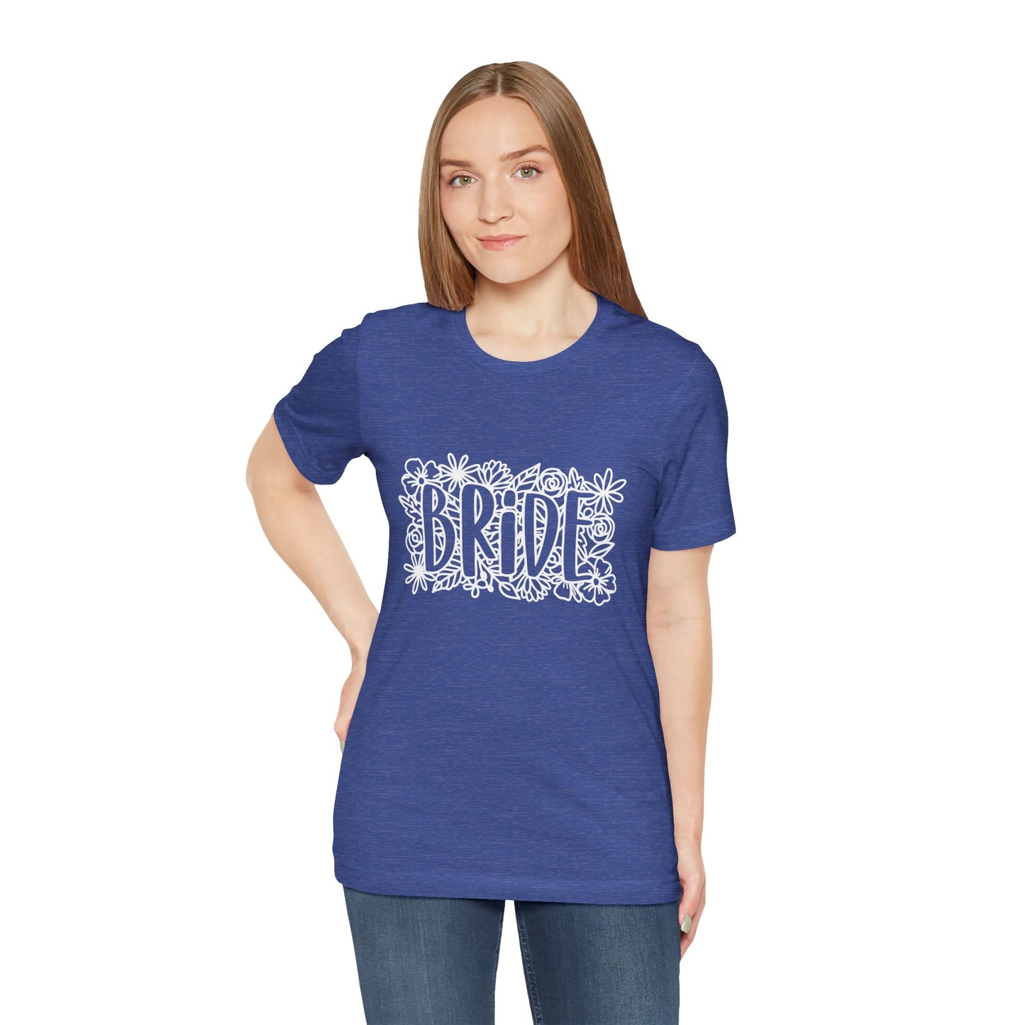 Floral Bride T-shirt, Bride Flowers Shirt, Wedding Shirt, Bride Tee, Bridal Shower Shirt, Gift Shirt for Bride, Bachelorette Party Shirt