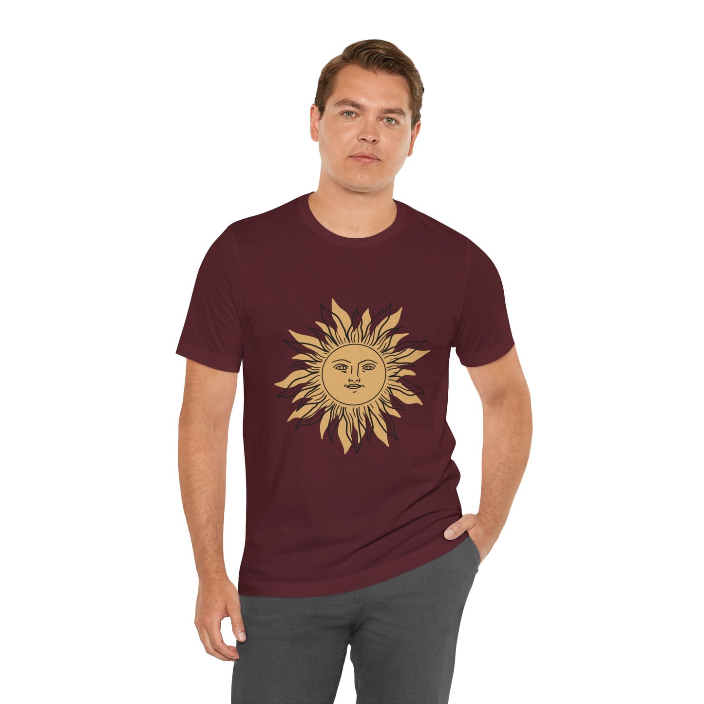 Sun Face T-shirt, Mystical Shirt, Boho T-shirt, Solar T-shirt, Moon and Stars T-Shirt, Bohemian T-shirt, Astrologic Shirt, Gift for Her
