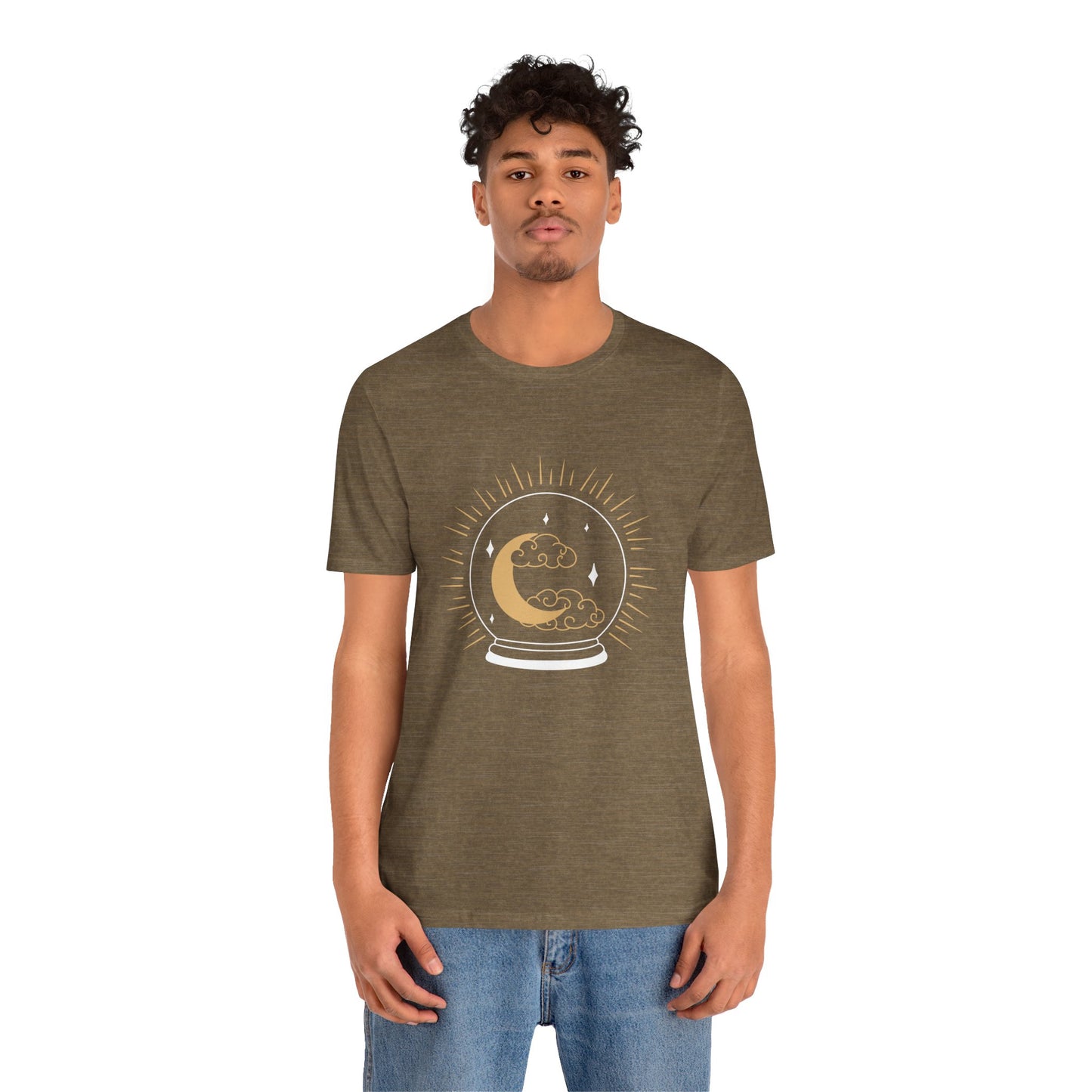 Celestial Crystal Ball T-shirt, Boho T-shirt, Inspirational T-shirt, Bohemian T-shirt, Moon and Stars T-Shirt, Gift Travel Shirt
