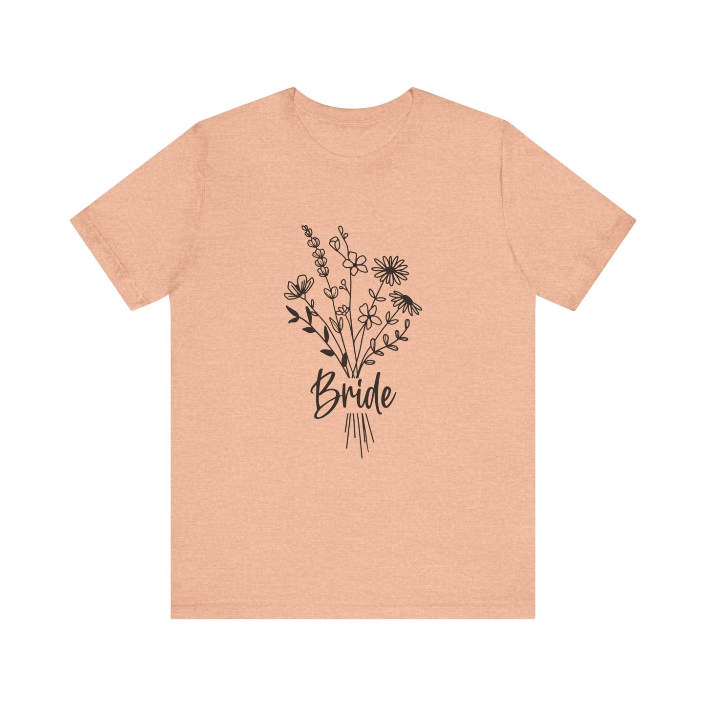 Bride T-shirt, Wedding Shirt, Wildflower Bouquet Floral Shirt, Bride Tee, Bachelorette Shirt, Gift Shirt for Bride, Bridal Shower Shirt