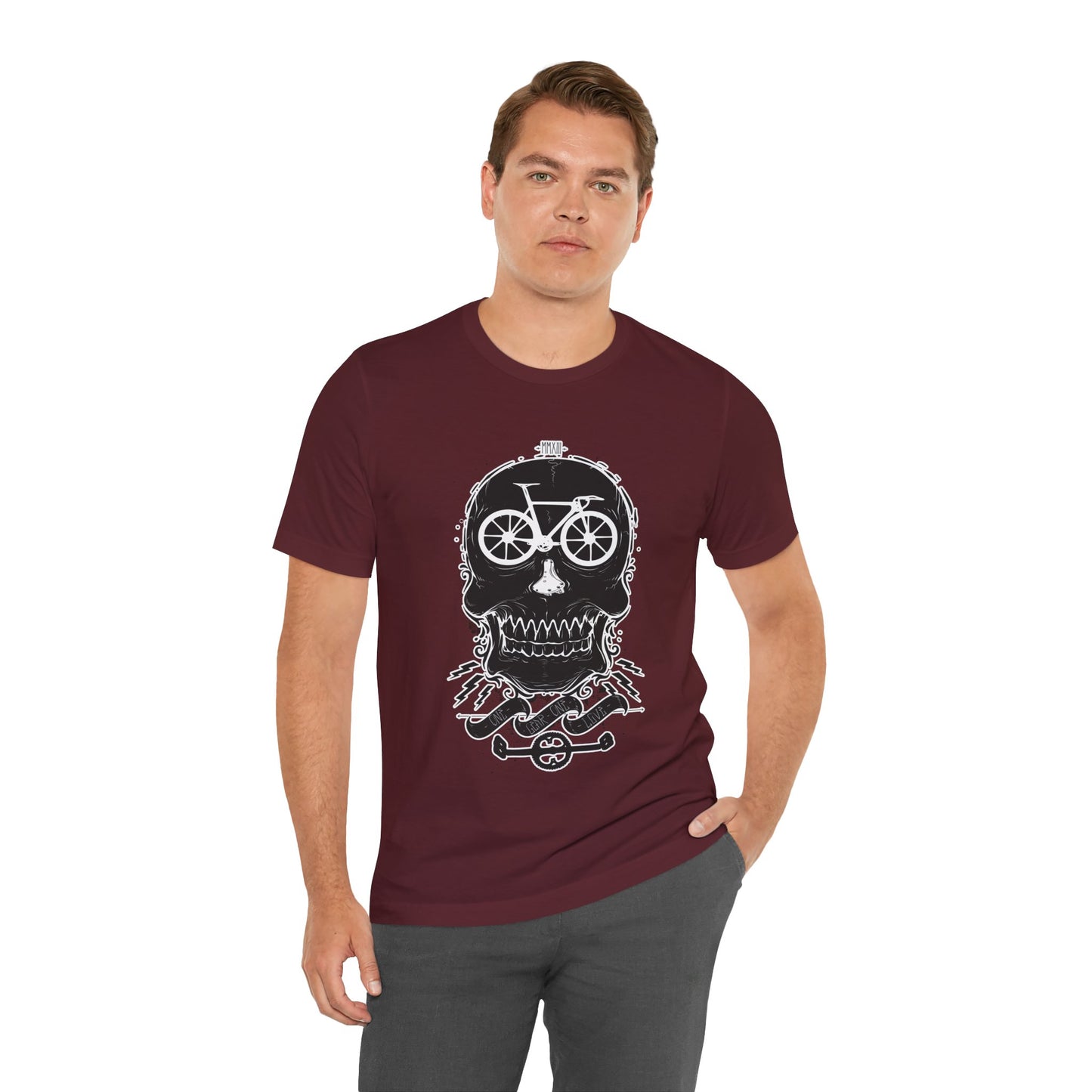 Bicycle Love T-shirt, Skull T-shirt, Shirt with Skull, Skull Head T-shirt, T-shirt with Bicycle, Horror Shirt, Humor T-Shirt