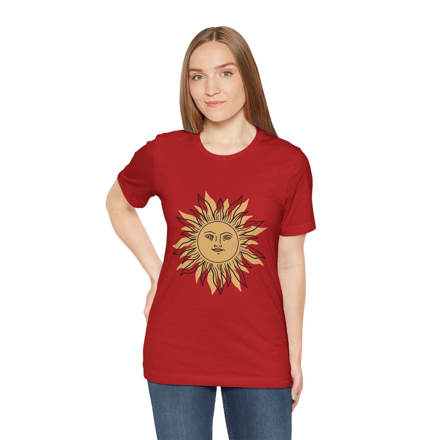 Sun Face T-shirt, Mystical Shirt, Boho T-shirt, Solar T-shirt, Moon and Stars T-Shirt, Bohemian T-shirt, Astrologic Shirt, Gift for Her