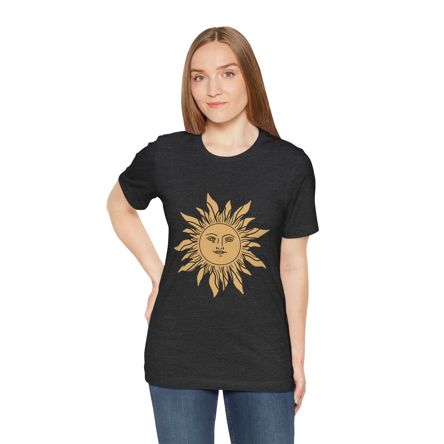 Sun Face T-shirt, Mystical Shirt, Boho T-shirt, Solar T-shirt, Moon and Stars T-Shirt, Bohemian T-shirt, Astrologic Shirt, Gift for Her