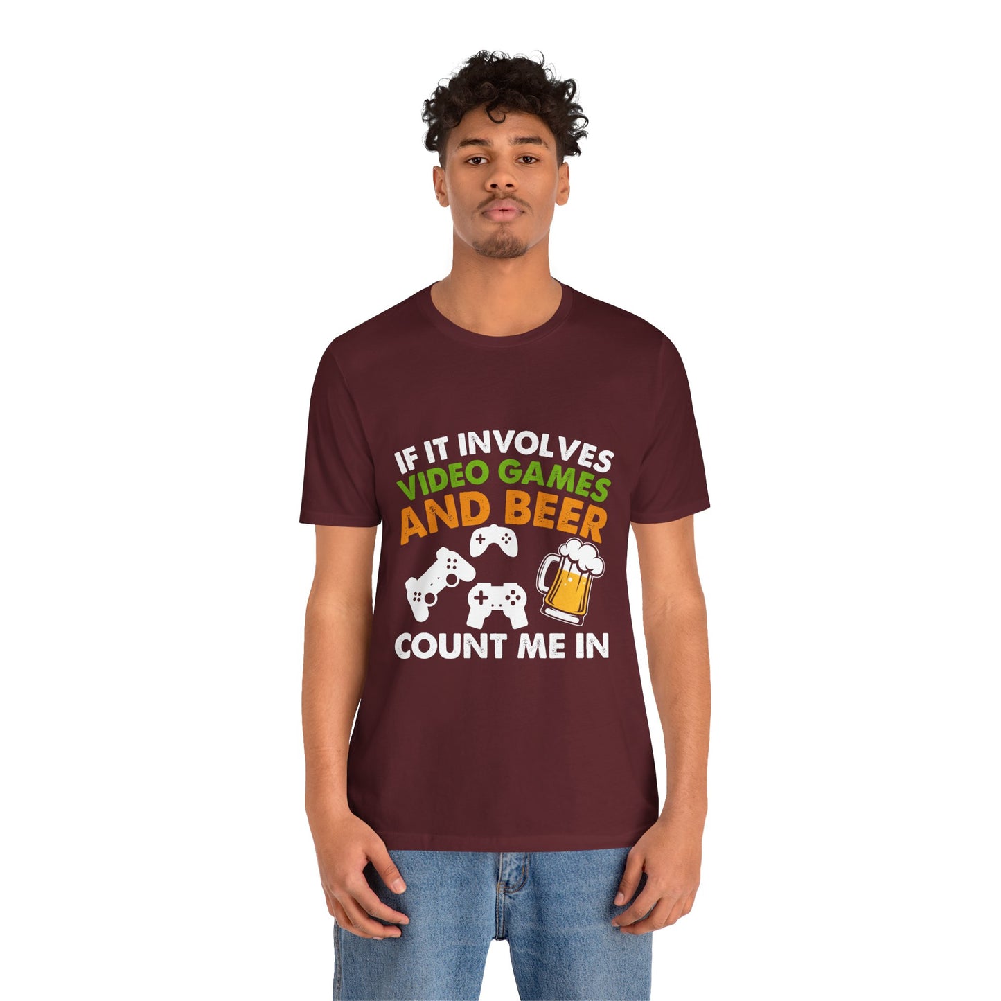 Video Games T-shirt, Gaming Shirt, Video Games and Beer Shirt, T-shirt for Gamers, Funny Gamer Shirts, Gift for Him, Funny Gaming Tee
