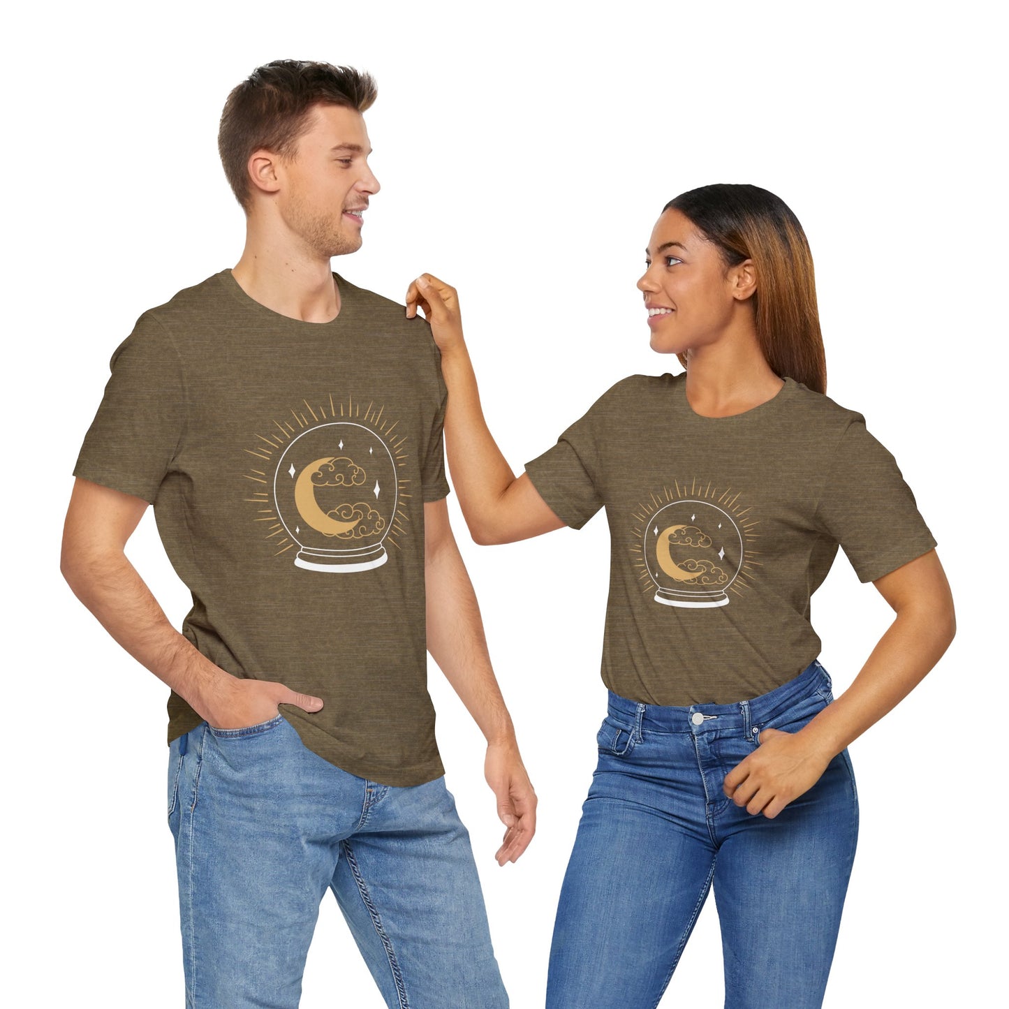 Celestial Crystal Ball T-shirt, Boho T-shirt, Inspirational T-shirt, Bohemian T-shirt, Moon and Stars T-Shirt, Gift Travel Shirt