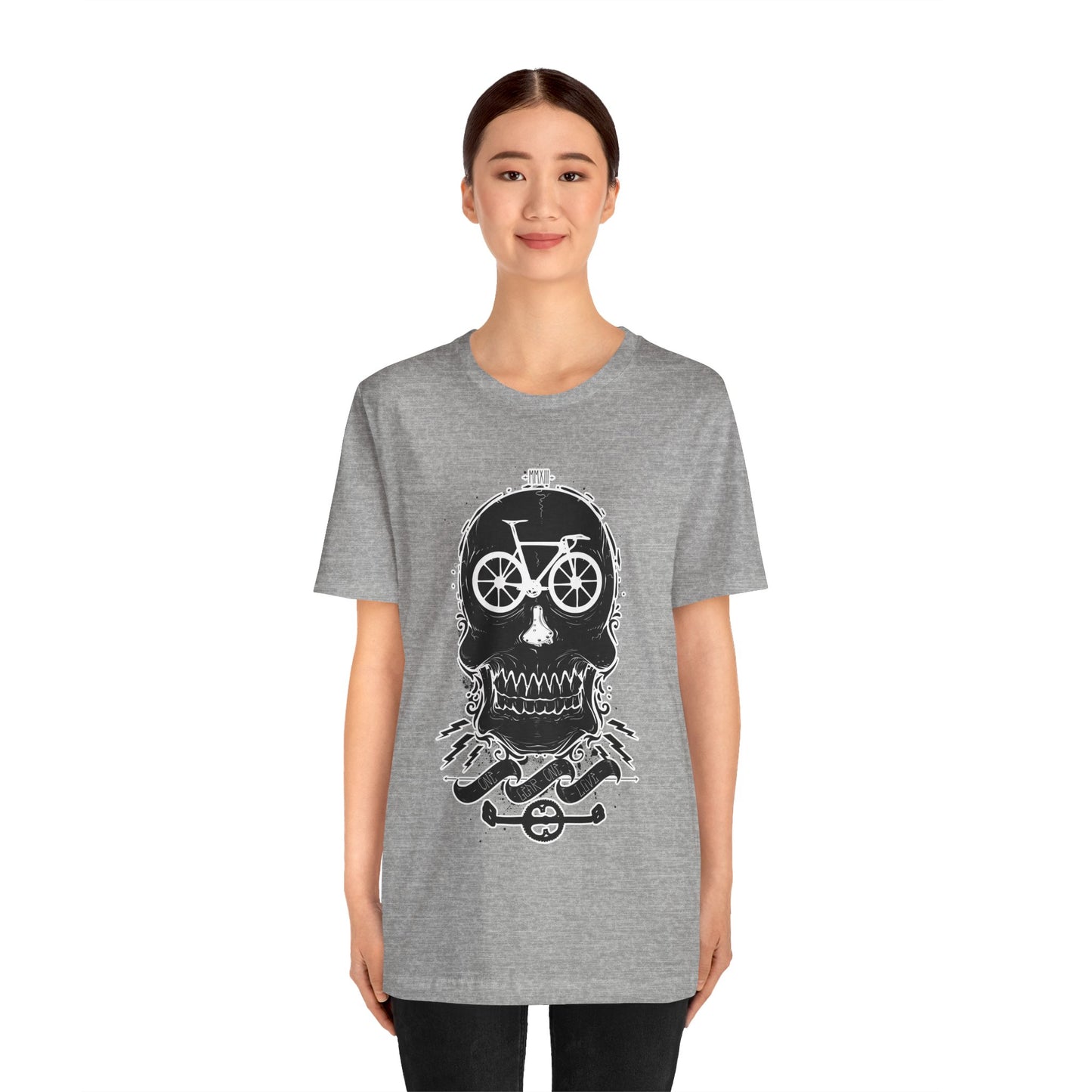 Bicycle Love T-shirt, Skull T-shirt, Shirt with Skull, Skull Head T-shirt, T-shirt with Bicycle, Horror Shirt, Humor T-Shirt