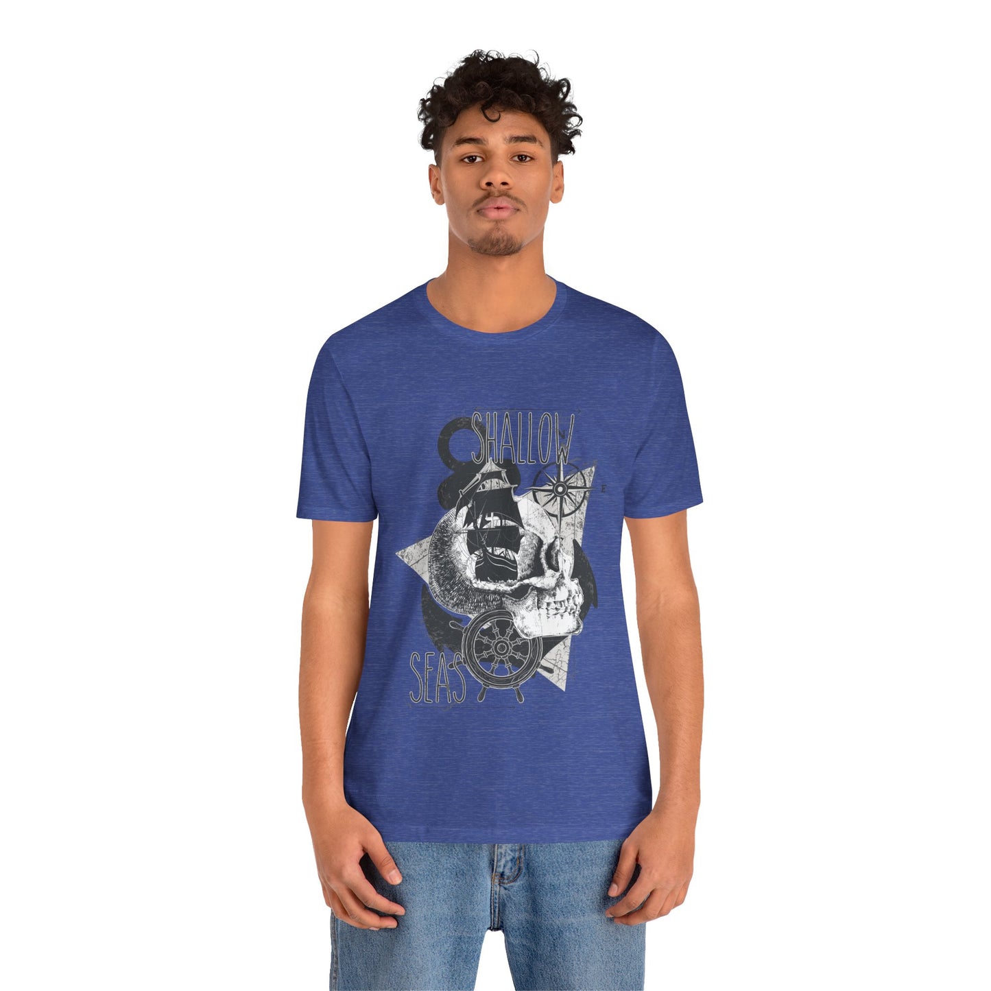 Shallow Seas T-shirt, Sea T-shirt, Nautical Shirt, Skull Shirt, T-shirt with Compass, Sea Shirt, Travel T-Shirt, Outdoors Shirt