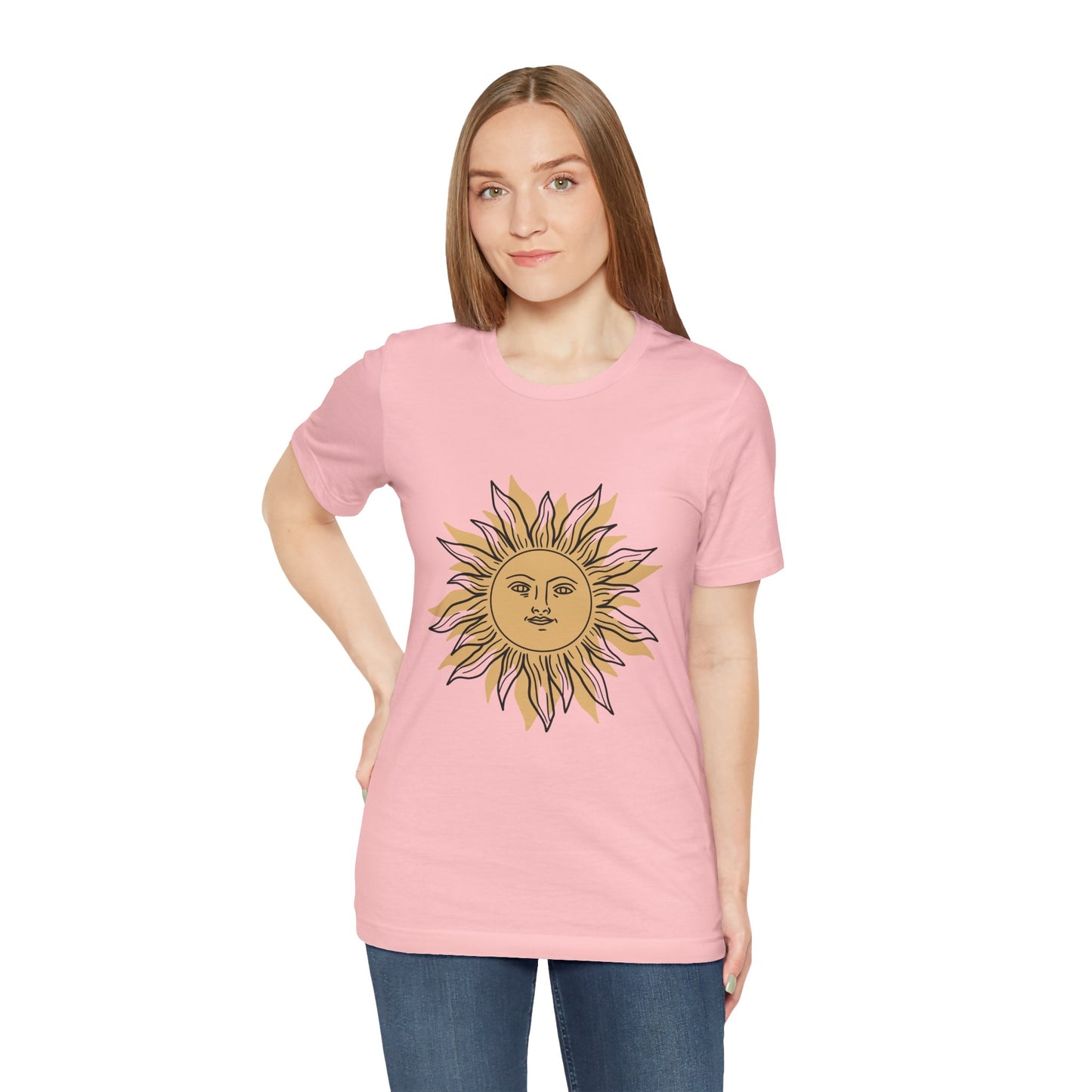 Sun Face T-shirt, Mystical Shirt, Boho T-shirt, Solar T-shirt, Moon and Stars T-Shirt, Bohemian T-shirt, Astrologic Shirt, Gift for Her