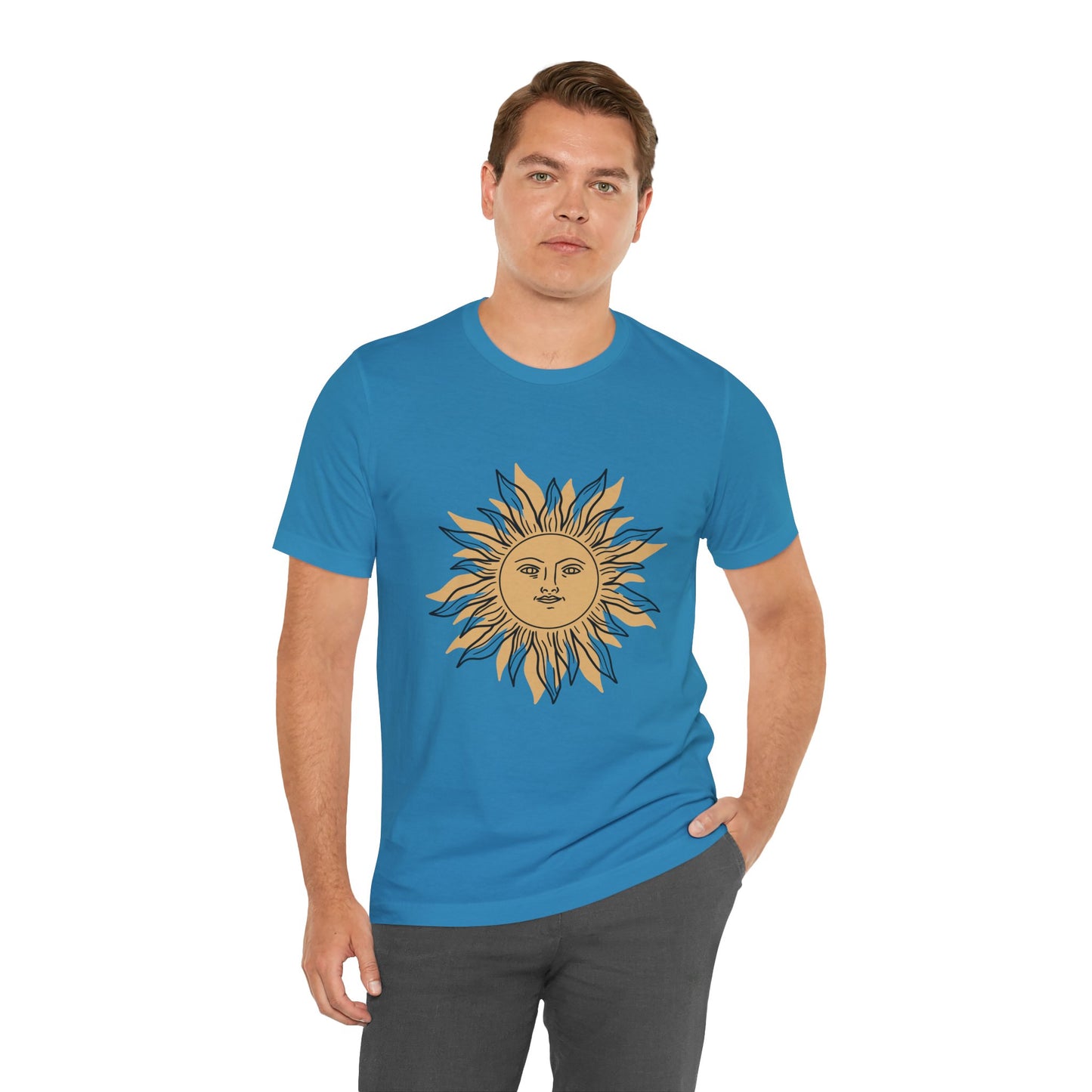 Sun Face T-shirt, Mystical Shirt, Boho T-shirt, Solar T-shirt, Moon and Stars T-Shirt, Bohemian T-shirt, Astrologic Shirt, Gift for Her