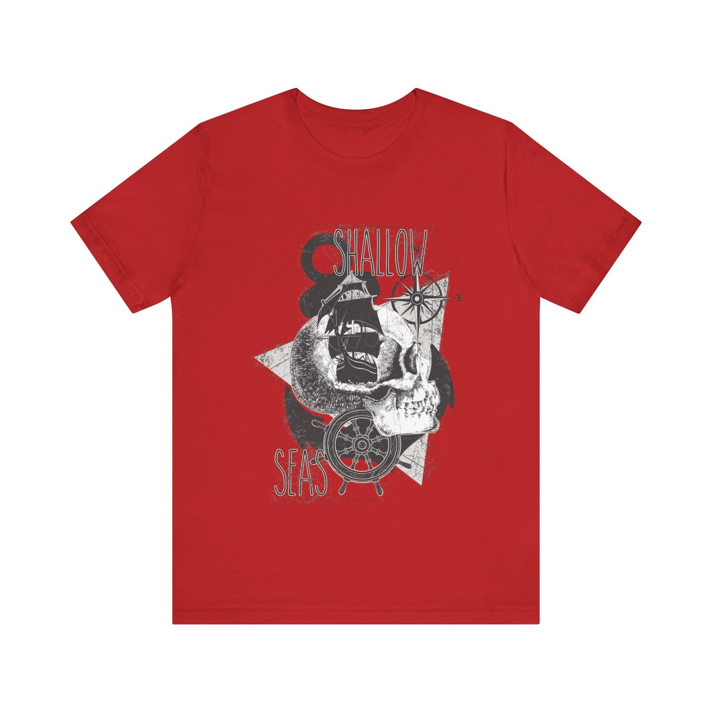 Shallow Seas T-shirt, Sea T-shirt, Nautical Shirt, Skull Shirt, T-shirt with Compass, Sea Shirt, Travel T-Shirt, Outdoors Shirt