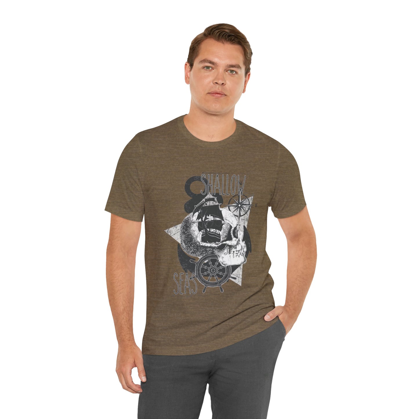 Shallow Seas T-shirt, Sea T-shirt, Nautical Shirt, Skull Shirt, T-shirt with Compass, Sea Shirt, Travel T-Shirt, Outdoors Shirt