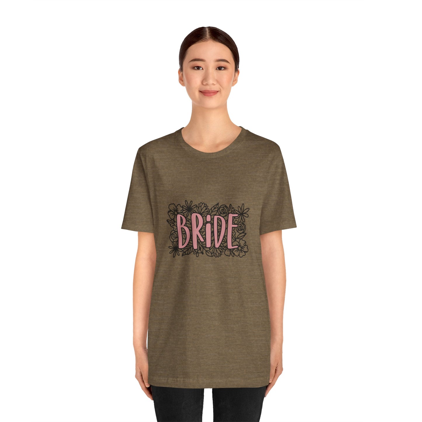 Floral Bride T-shirt, Wedding Shirt, Bride Tee, Bridal Shower, Flowers T-shirt, Gift Shirt for Bride, Bachelorette Party Shirt