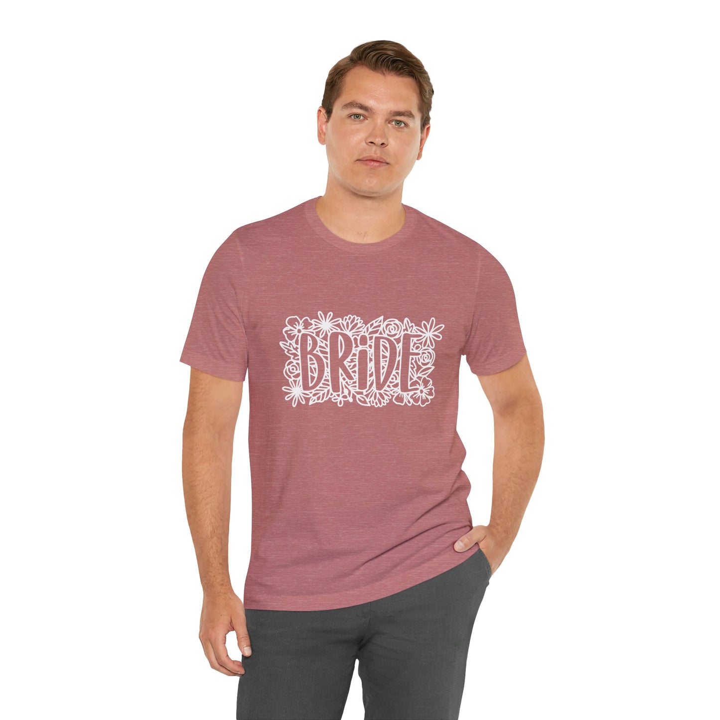 Floral Bride T-shirt, Bride Flowers Shirt, Wedding Shirt, Bride Tee, Bridal Shower Shirt, Gift Shirt for Bride, Bachelorette Party Shirt