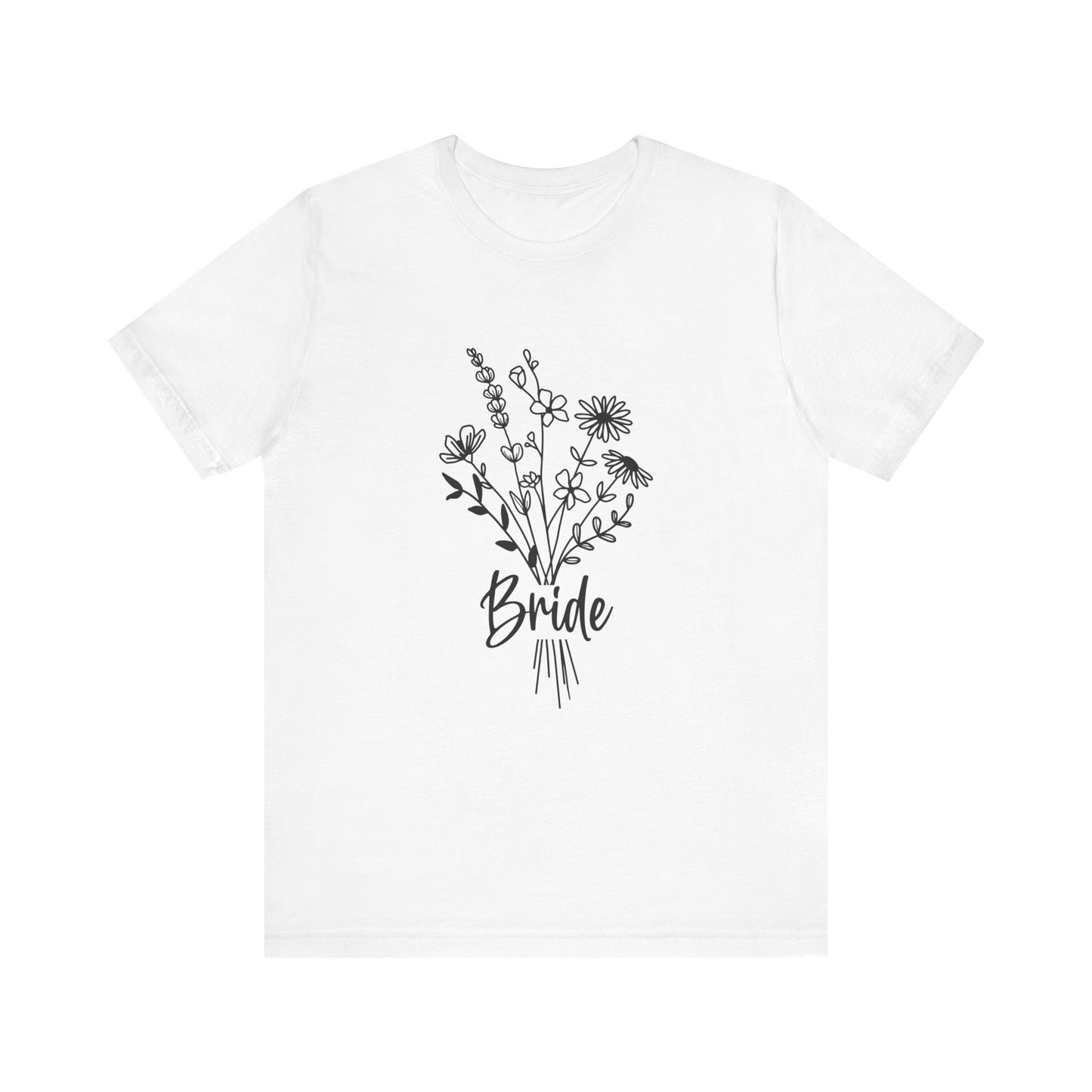 Bride T-shirt, Wedding Shirt, Wildflower Bouquet Floral Shirt, Bride Tee, Bachelorette Shirt, Gift Shirt for Bride, Bridal Shower Shirt