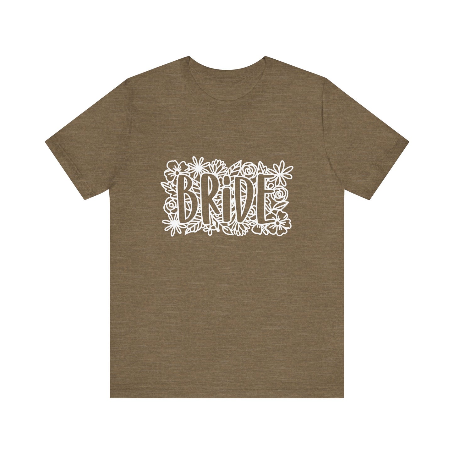 Floral Bride T-shirt, Bride Flowers Shirt, Wedding Shirt, Bride Tee, Bridal Shower Shirt, Gift Shirt for Bride, Bachelorette Party Shirt