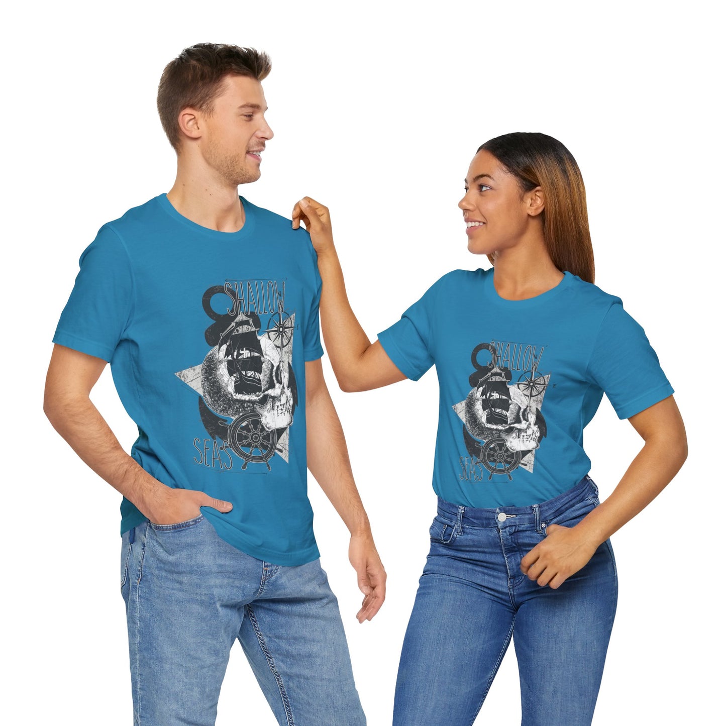 Shallow Seas T-shirt, Sea T-shirt, Nautical Shirt, Skull Shirt, T-shirt with Compass, Sea Shirt, Travel T-Shirt, Outdoors Shirt