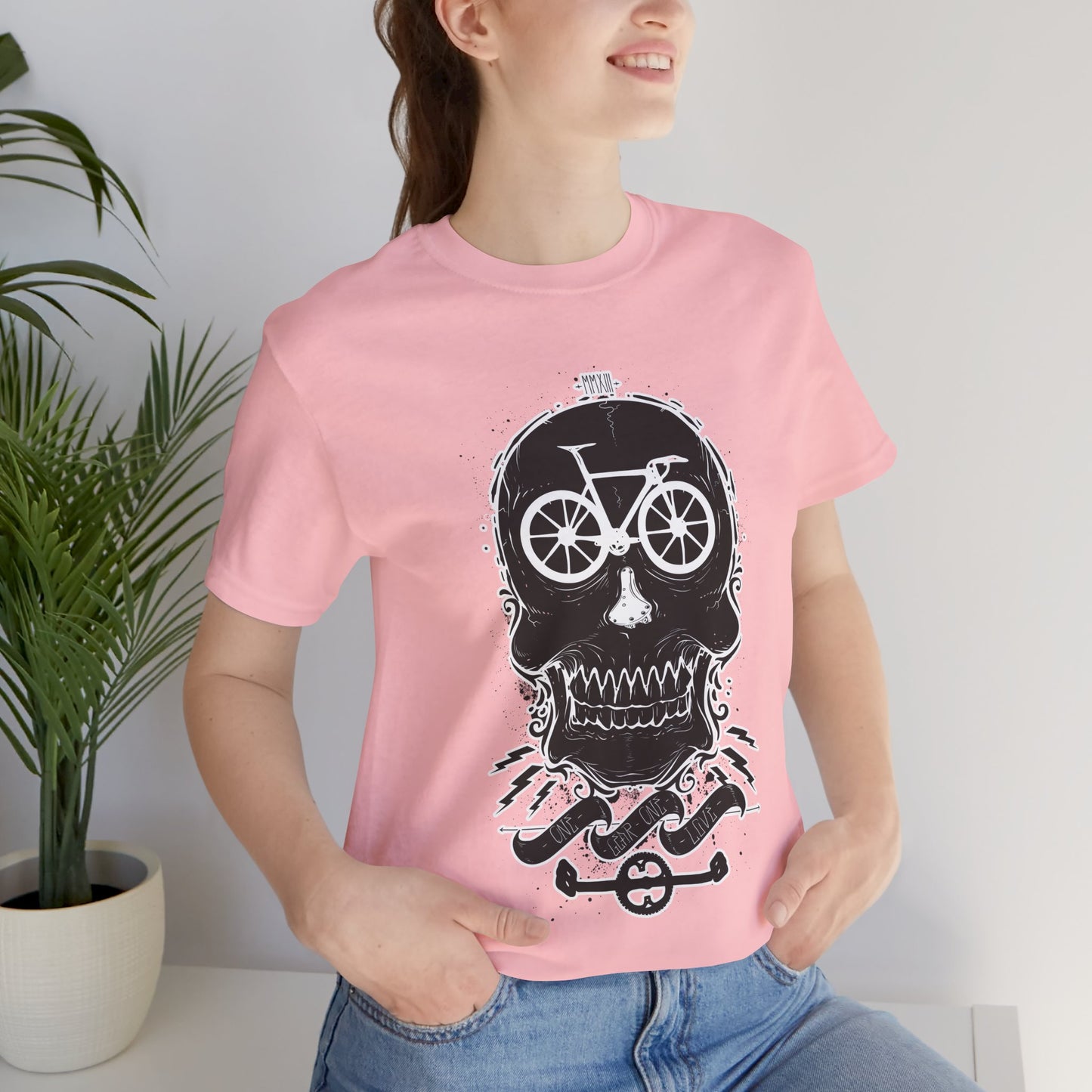Bicycle Love T-shirt, Skull T-shirt, Shirt with Skull, Skull Head T-shirt, T-shirt with Bicycle, Horror Shirt, Humor T-Shirt