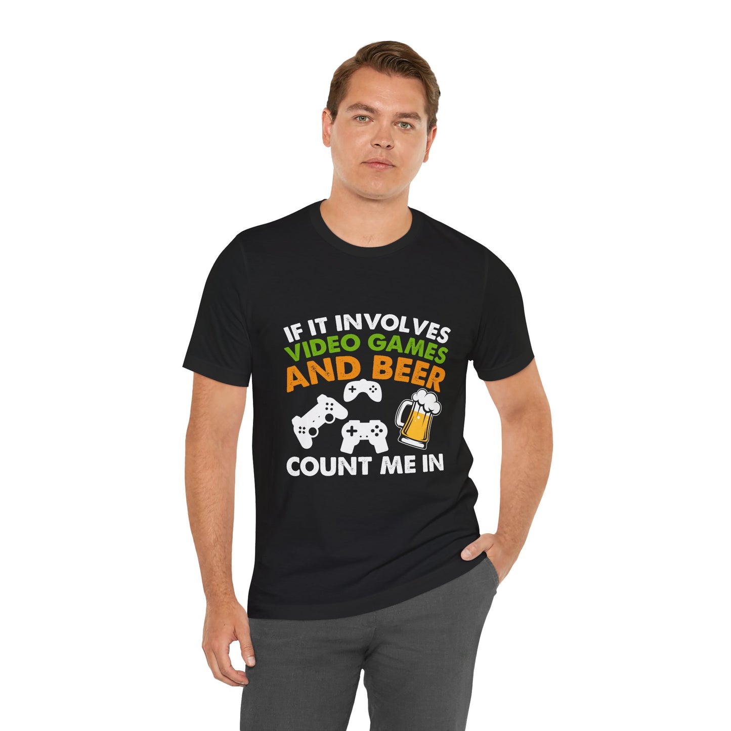 Video Games T-shirt, Gaming Shirt, Video Games and Beer Shirt, T-shirt for Gamers, Funny Gamer Shirts, Gift for Him, Funny Gaming Tee