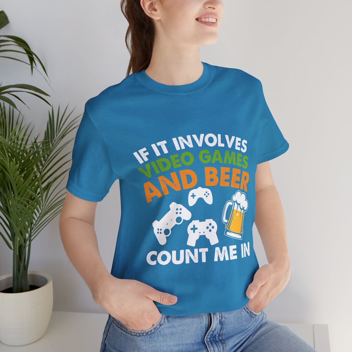 Video Games T-shirt, Gaming Shirt, Video Games and Beer Shirt, T-shirt for Gamers, Funny Gamer Shirts, Gift for Him, Funny Gaming Tee