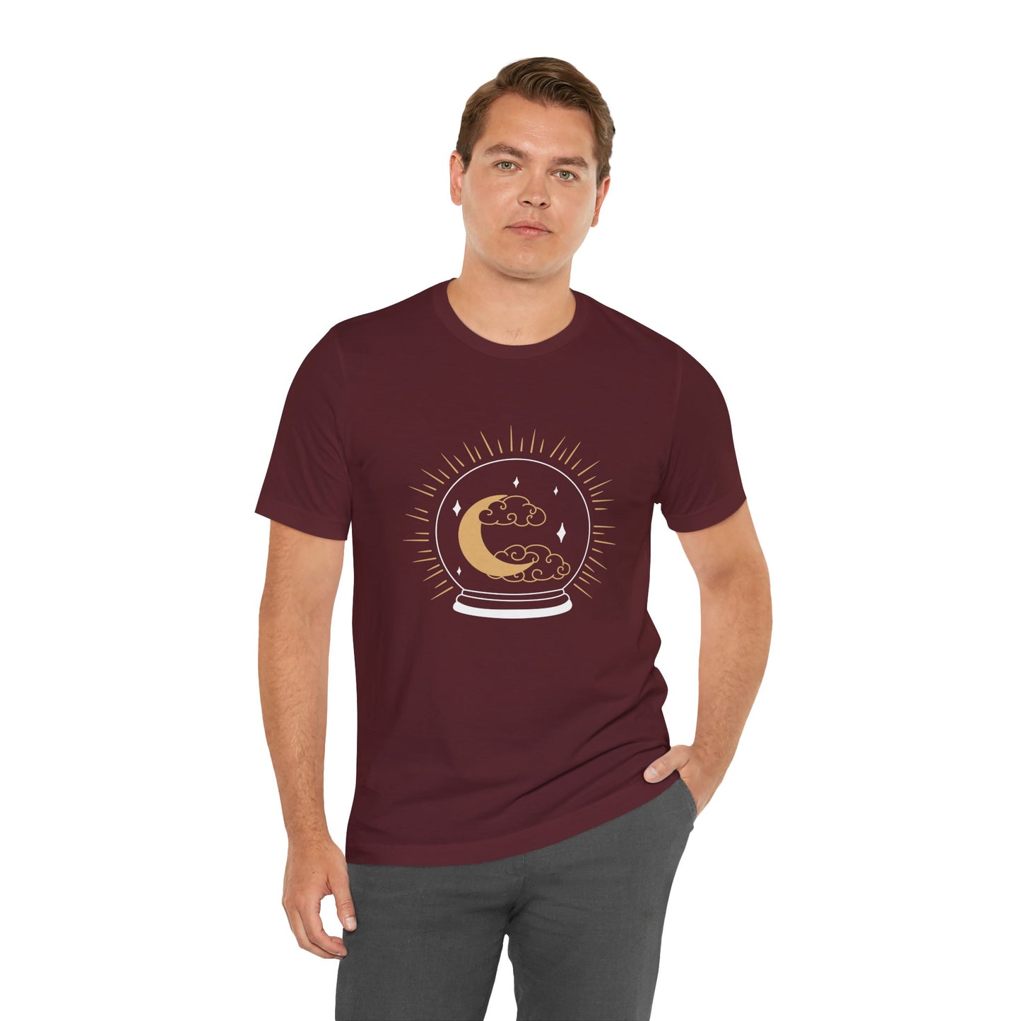 Celestial Crystal Ball T-shirt, Boho T-shirt, Inspirational T-shirt, Bohemian T-shirt, Moon and Stars T-Shirt, Gift Travel Shirt