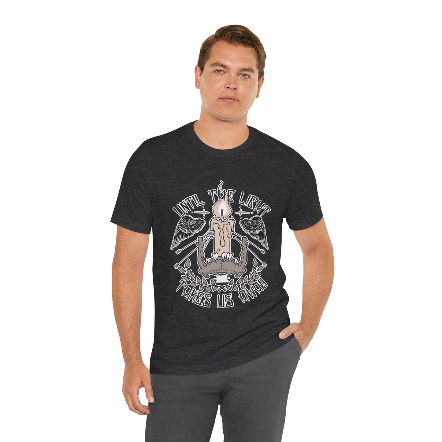 Until the Light Takes us Away T-shirt, Inspirational T-shirt, Skull Shirt, Heavy Metal Rock Shirt, Wings T-Shirt, Rockers T-shirt