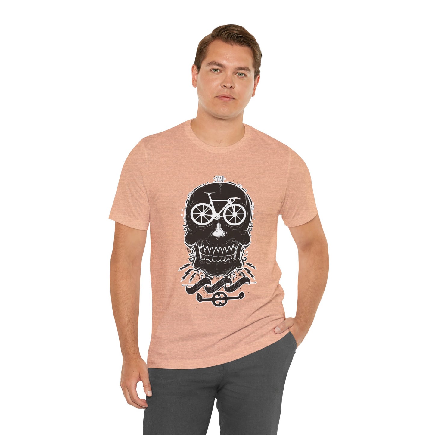 Bicycle Love T-shirt, Skull T-shirt, Shirt with Skull, Skull Head T-shirt, T-shirt with Bicycle, Horror Shirt, Humor T-Shirt