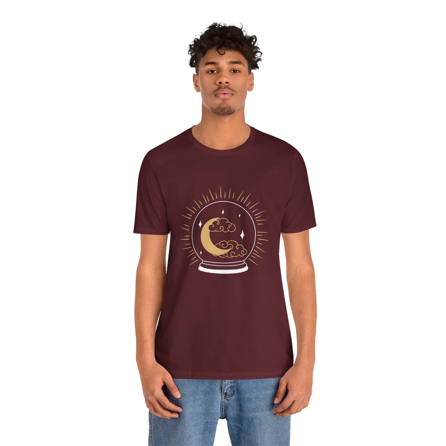 Celestial Crystal Ball T-shirt, Boho T-shirt, Inspirational T-shirt, Bohemian T-shirt, Moon and Stars T-Shirt, Gift Travel Shirt