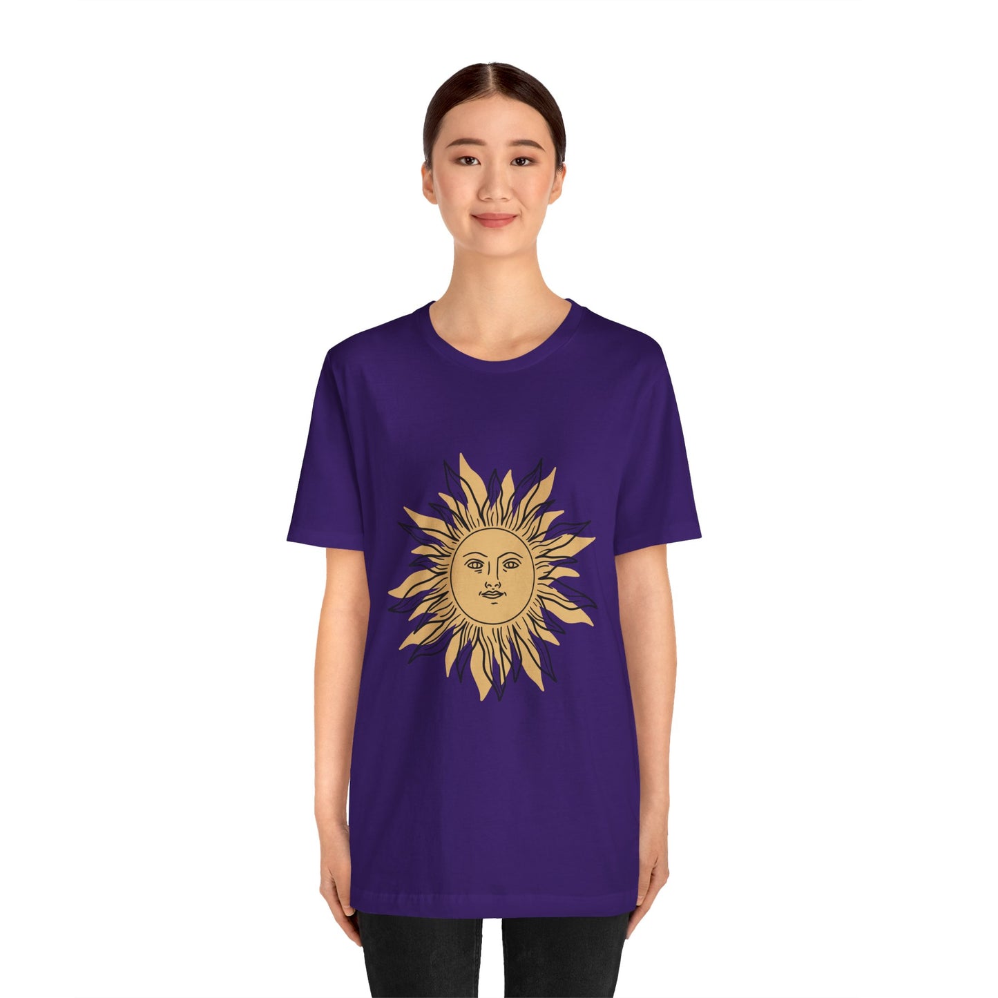 Sun Face T-shirt, Mystical Shirt, Boho T-shirt, Solar T-shirt, Moon and Stars T-Shirt, Bohemian T-shirt, Astrologic Shirt, Gift for Her