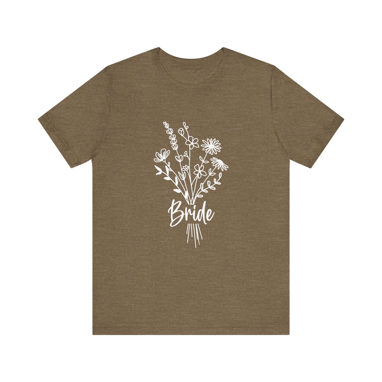 Bride T-shirt, Wedding Shirt, Wildflower Bouquet Floral Shirt, Bride Tee, Bachelorette Shirt, Gift Shirt for Bride, Bridal Shower Shirt