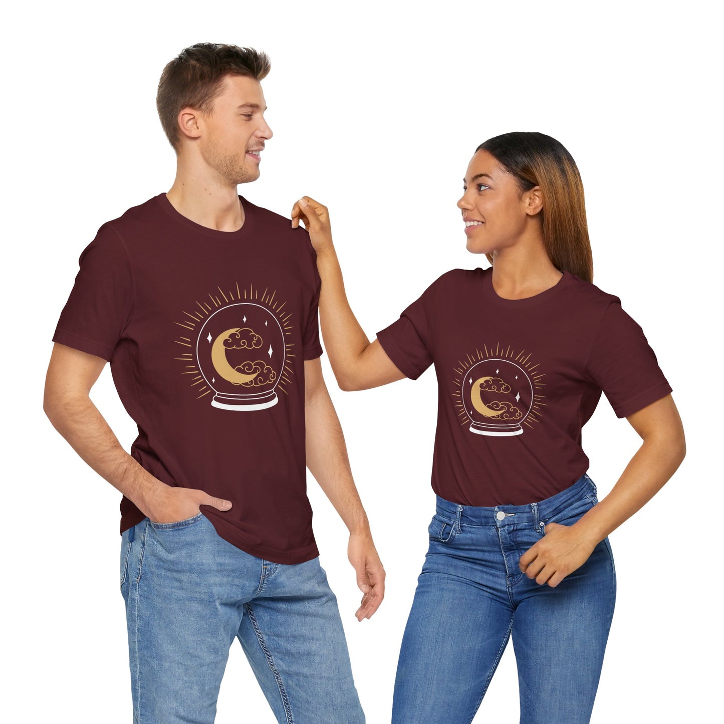 Celestial Crystal Ball T-shirt, Boho T-shirt, Inspirational T-shirt, Bohemian T-shirt, Moon and Stars T-Shirt, Gift Travel Shirt