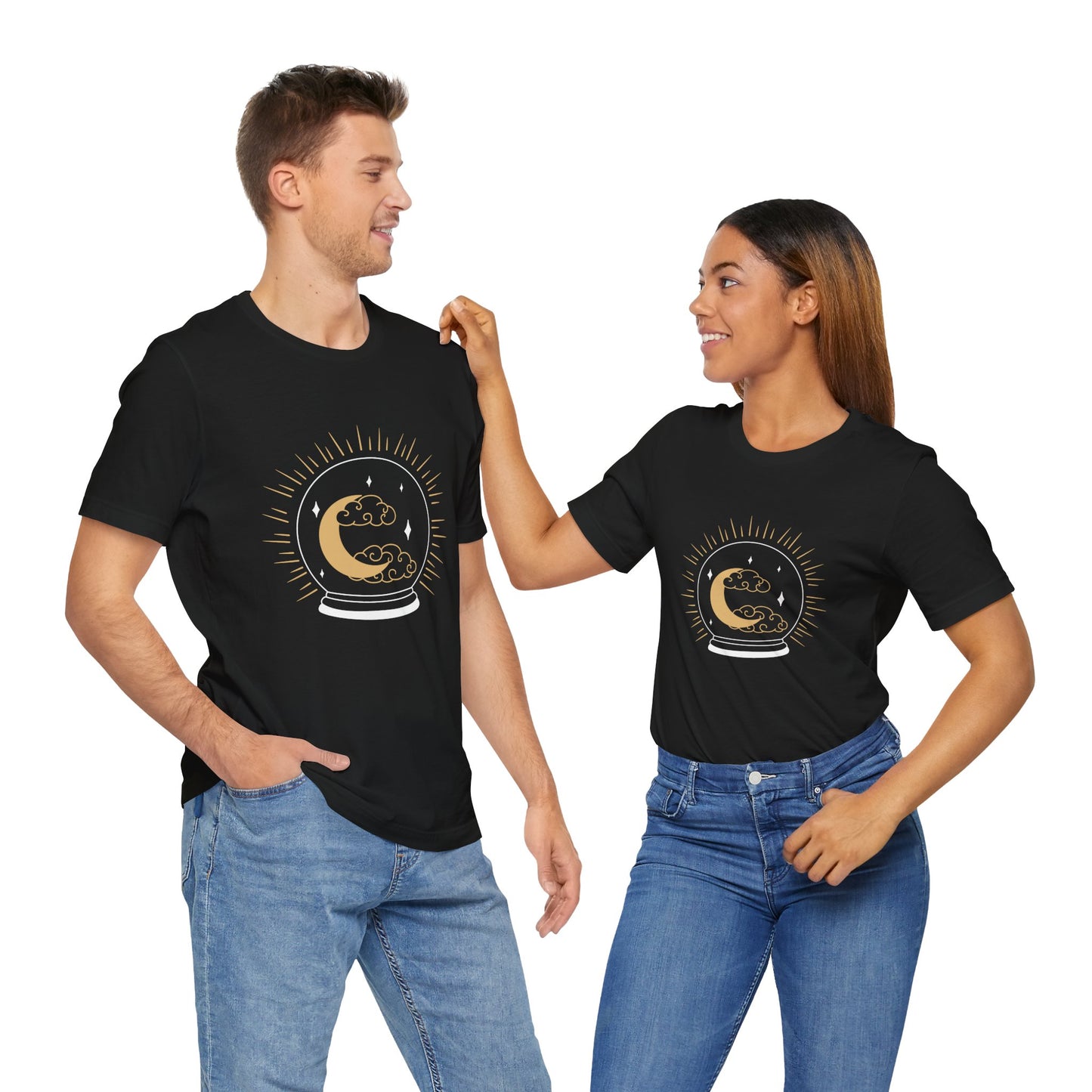 Celestial Crystal Ball T-shirt, Boho T-shirt, Inspirational T-shirt, Bohemian T-shirt, Moon and Stars T-Shirt, Gift Travel Shirt