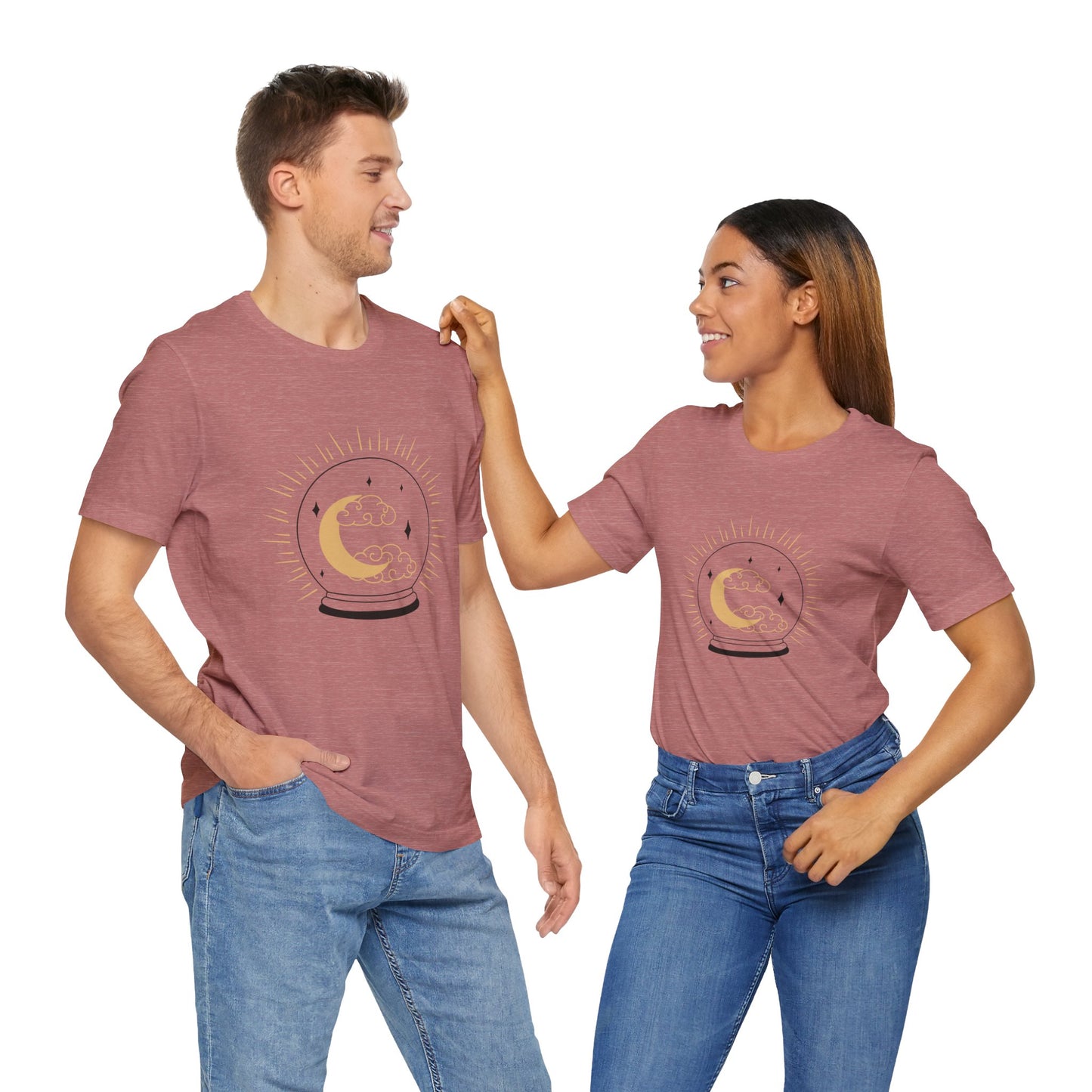 Celestial Crystal Ball T-shirt, Boho T-shirt, Inspirational T-shirt, Bohemian T-shirt, Moon and Stars T-Shirt, Gift Travel Shirt
