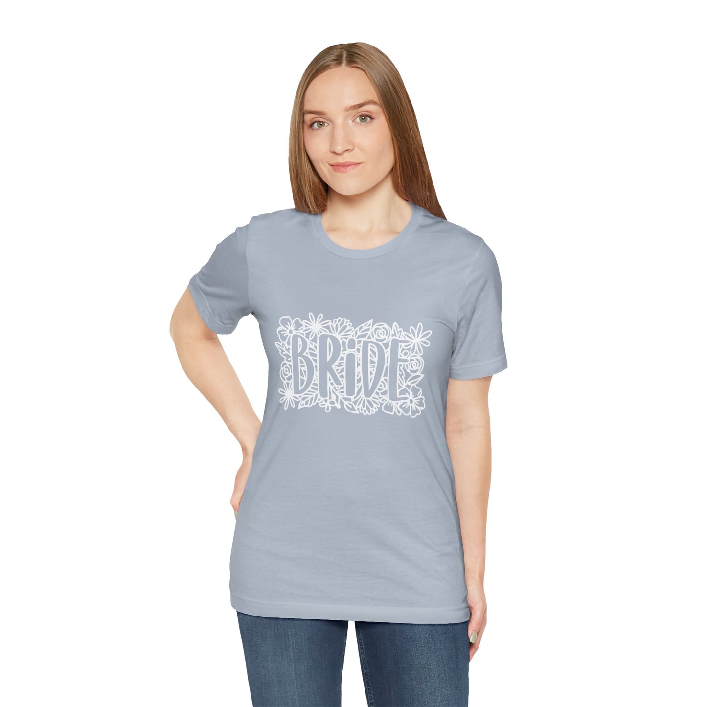 Floral Bride T-shirt, Bride Flowers Shirt, Wedding Shirt, Bride Tee, Bridal Shower Shirt, Gift Shirt for Bride, Bachelorette Party Shirt