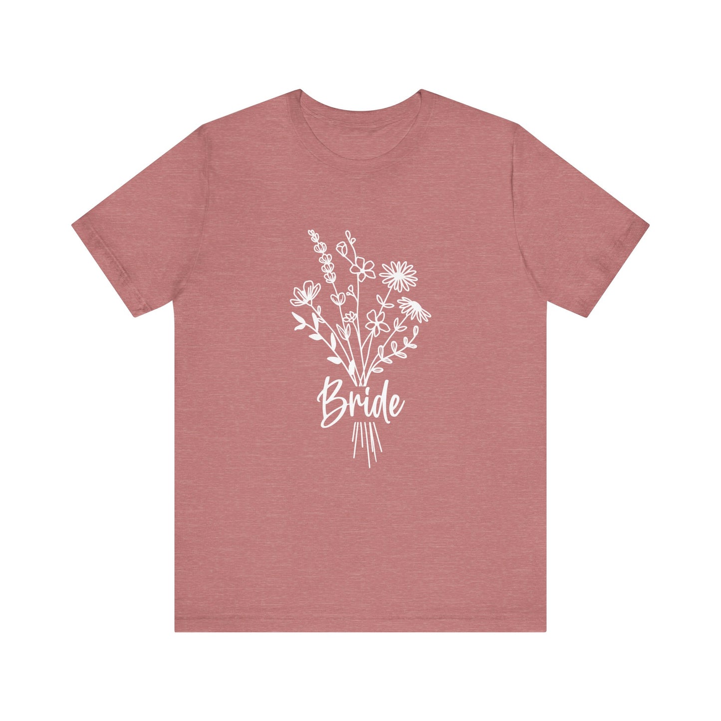 Bride T-shirt, Wedding Shirt, Wildflower Bouquet Floral Shirt, Bride Tee, Bachelorette Shirt, Gift Shirt for Bride, Bridal Shower Shirt