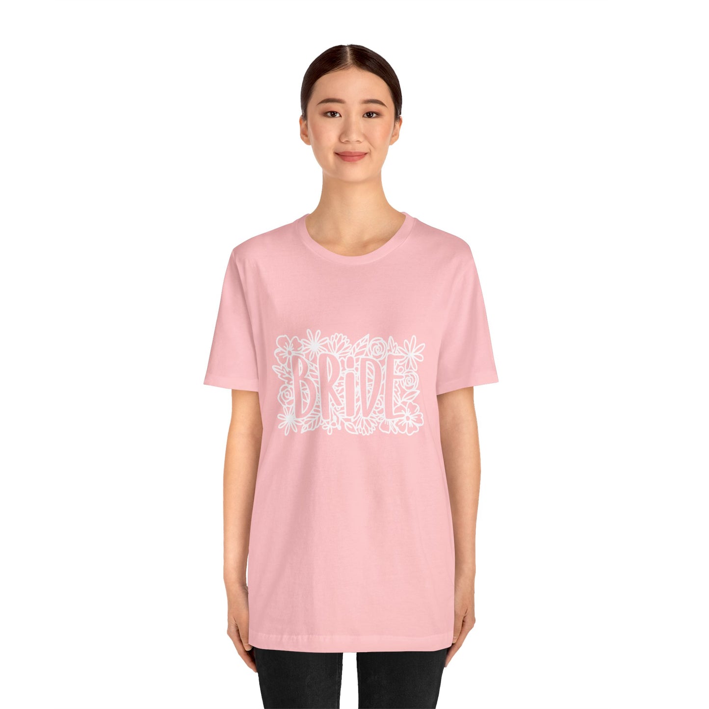 Floral Bride T-shirt, Bride Flowers Shirt, Wedding Shirt, Bride Tee, Bridal Shower Shirt, Gift Shirt for Bride, Bachelorette Party Shirt
